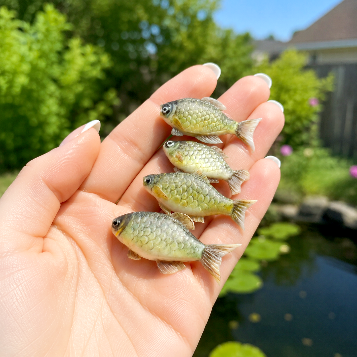 1:6 Scale Miniature Crucian Carp – Dollhouse Realistic Freshwater Fish with Scale Detail, Handmade Polymer Clay Asian Kitchen Seafood for Blythe BJD Diorama