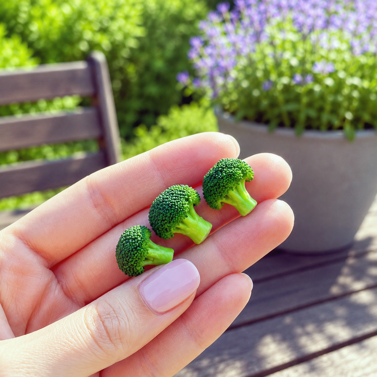 1:6 Scale Miniature Broccoli Basket Set – Dollhouse Realistic Chopped Broccoli Florets in Wicker Basket, Handmade Polymer Clay Kitchen Vegetable for Blythe BJD Diorama