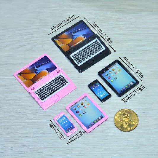 1:6 Mini Smartphone Model, Tablet Model & The Notebook - Metallic Electronics Tablets for BJD/Blythe | Dollhouse Props, Easter Stuffers, Spring Break Essentials