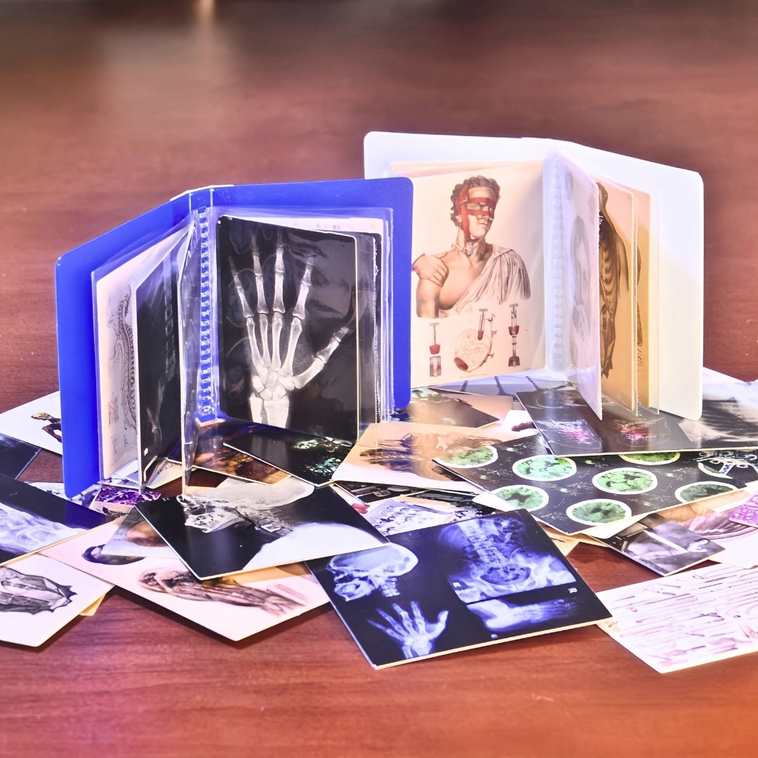 59-Piece Miniature Medical World Set: 57 Detailed Posters (X-rays, Surgery Sketches, Anatomy) + 2 A4 Office Folders – Ideal for Creative Gifts and Unique Novelty Collectibles for Ages 14+