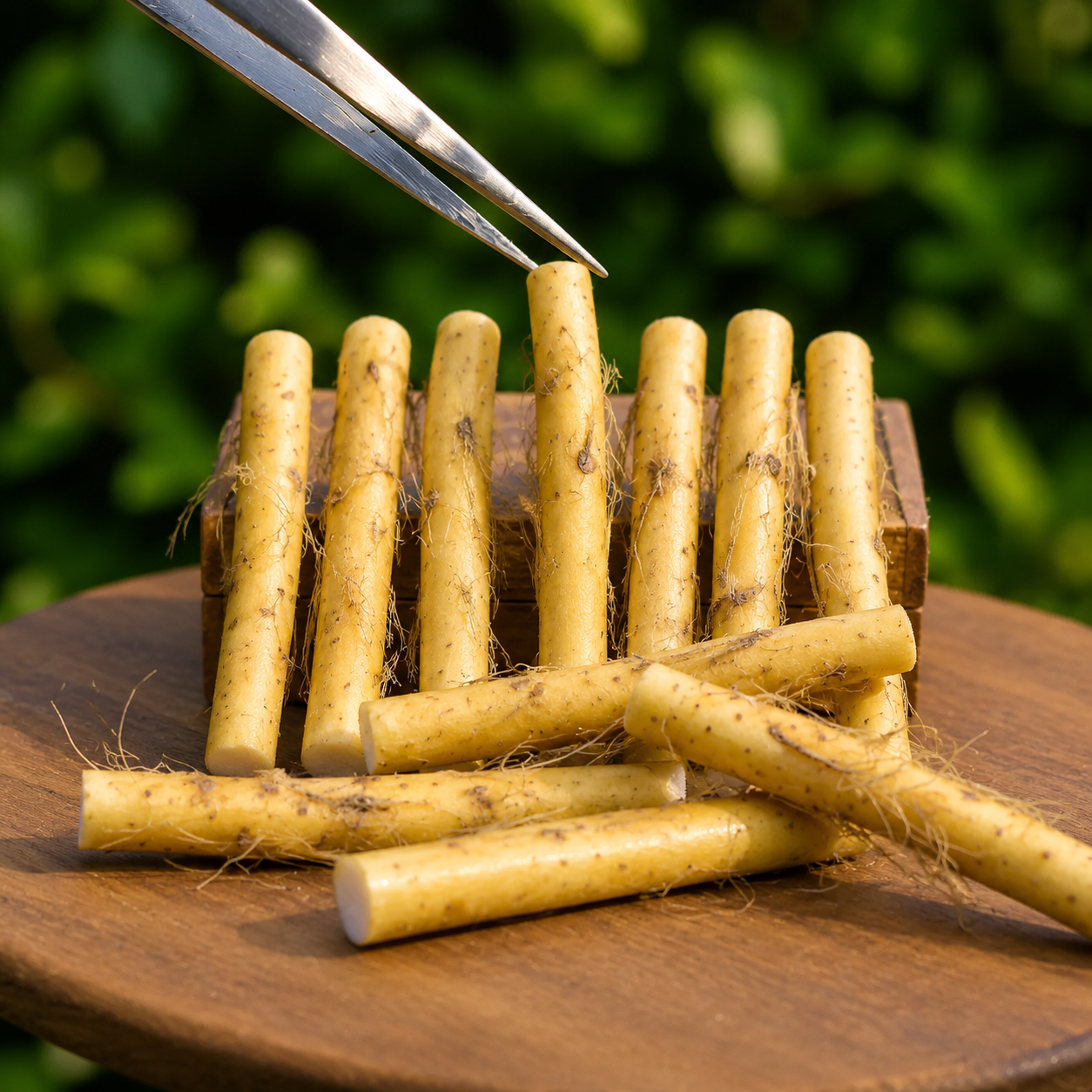 Miniature Chinese Yam - Hand-Sculpted 1:6 Scale Yam Root Segments with Fuzzy Skin & Roots, Realistic Vegetable Dollhouse Food for Blythe & Barbie Kitchen Dioramas, Resin Jewelry & Polymer Clay Food