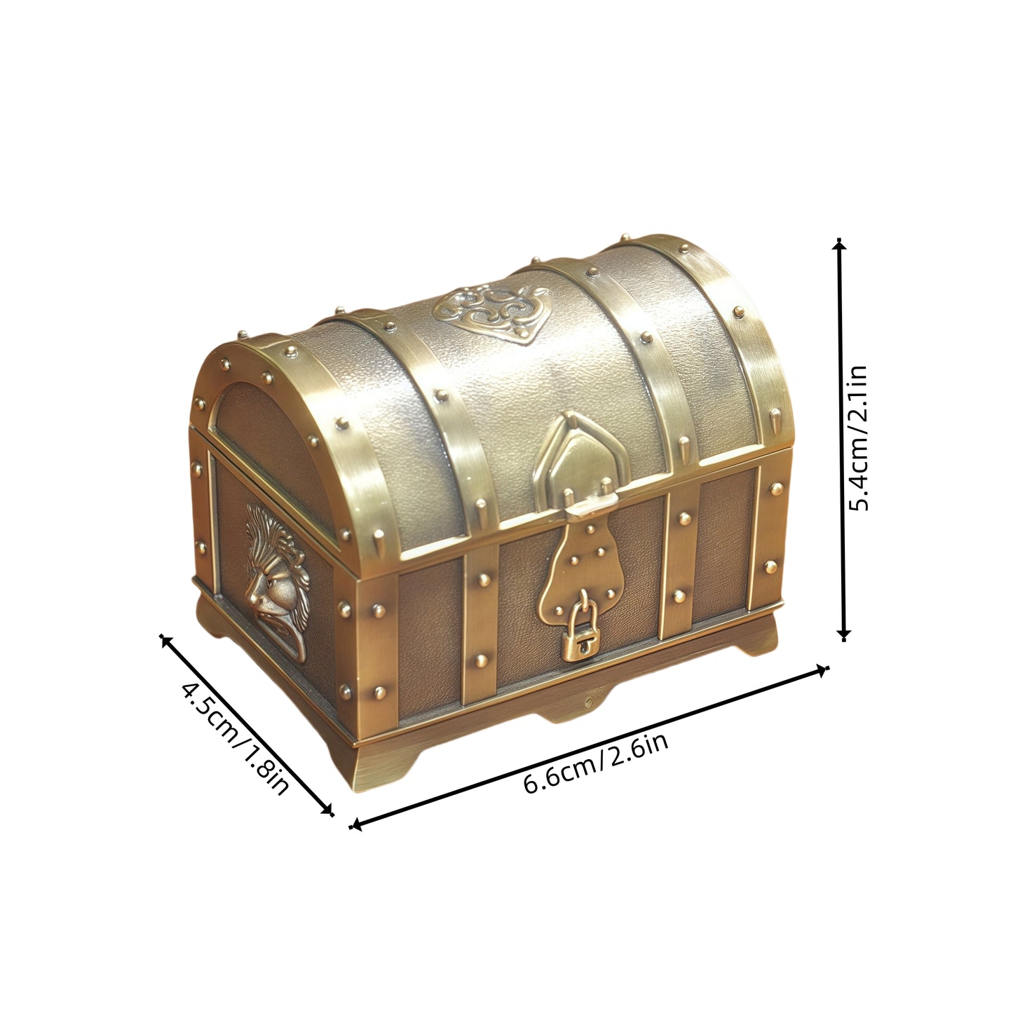 1:6 Scale Antique Bronze Treasure Chest Set - Vintage Miniature Loot with Gold & Cash