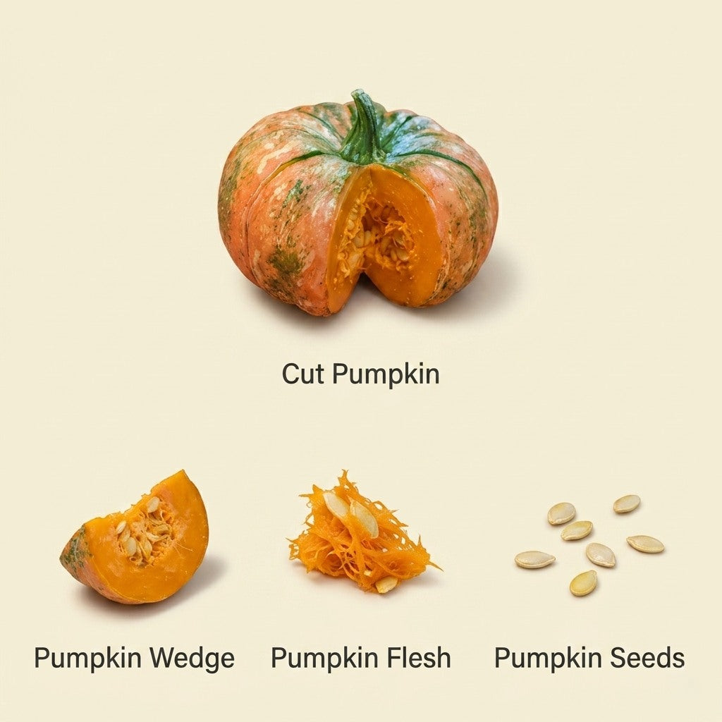 2Pcs Miniature Pumpkin Set – Hand-Sculpted 1:6 Scale Dollhouse Pumpkin with Cut Wedge, Seeds and Pulp, Realistic Tiny Fall Squash for Blythe & Barbie Halloween Dioramas, Resin Jewelry & Polymer Clay Food Miniatures