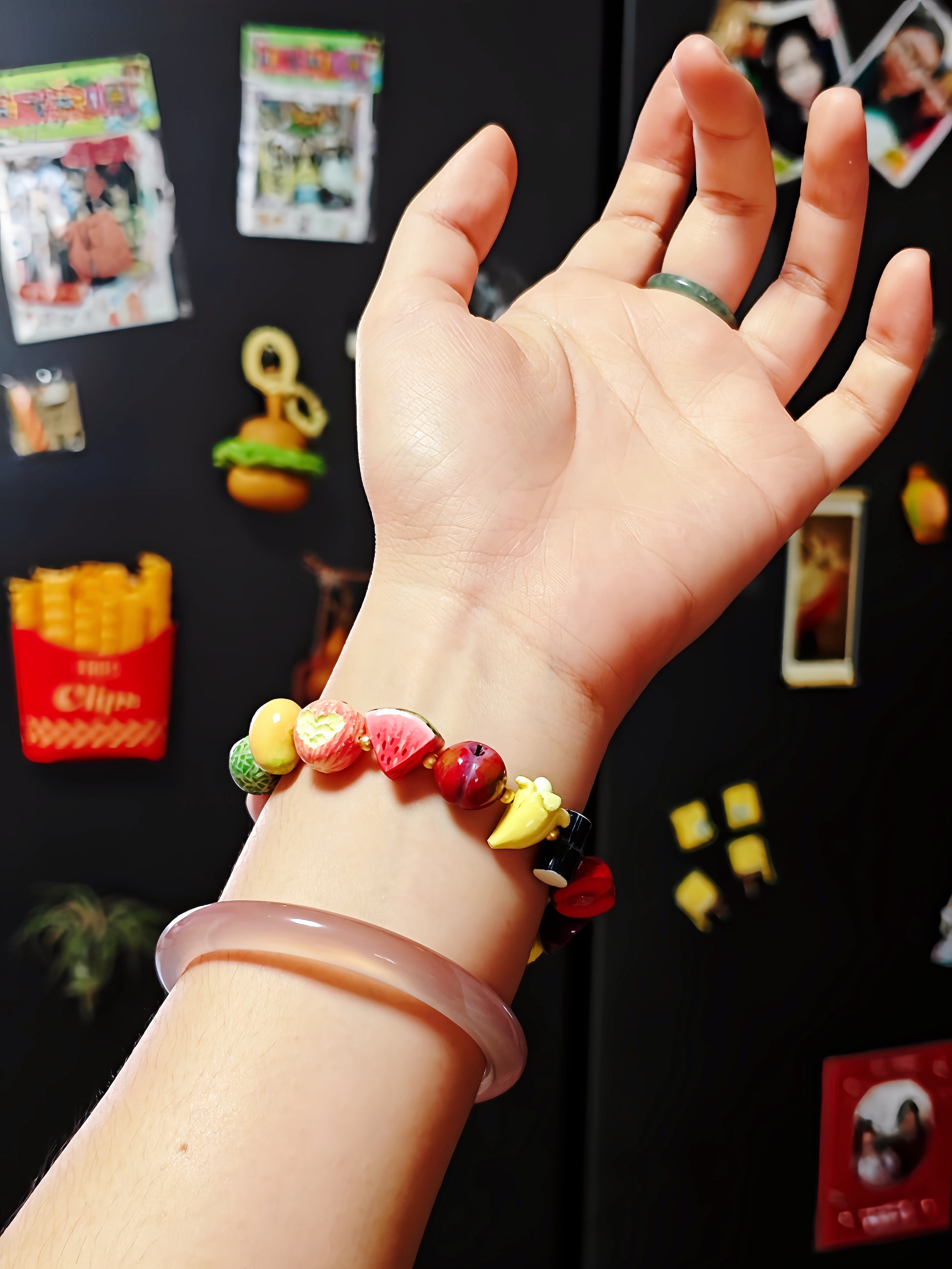 miniature fruit charm bracelet with mangosteen and lychee fdmini

