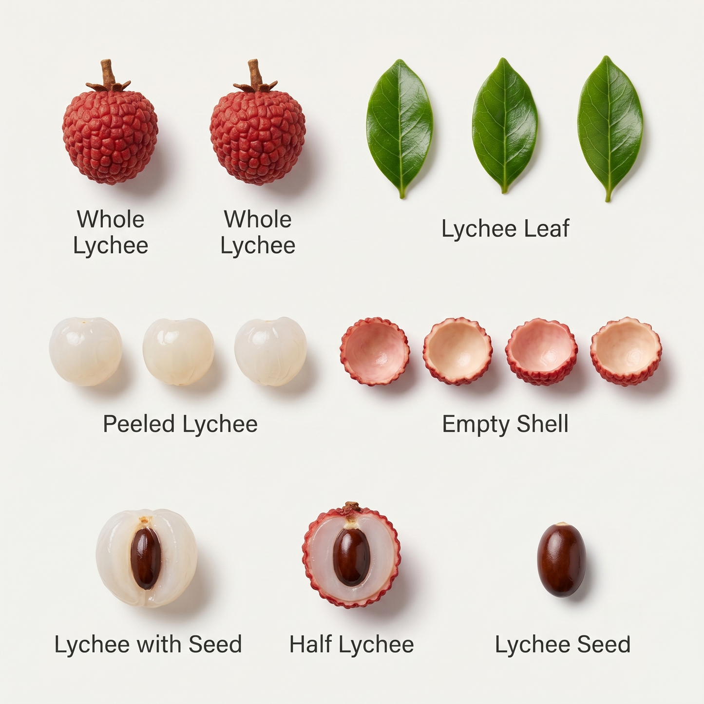 15Pcs Miniature Lychee Set – Hand-Sculpted 1:12 Scale Dollhouse Lychees with Bumpy Red Shell, Translucent White Flesh and Dark Seed, Realistic Tropical Fruit Miniatures for Dioramas & Polymer Clay Art