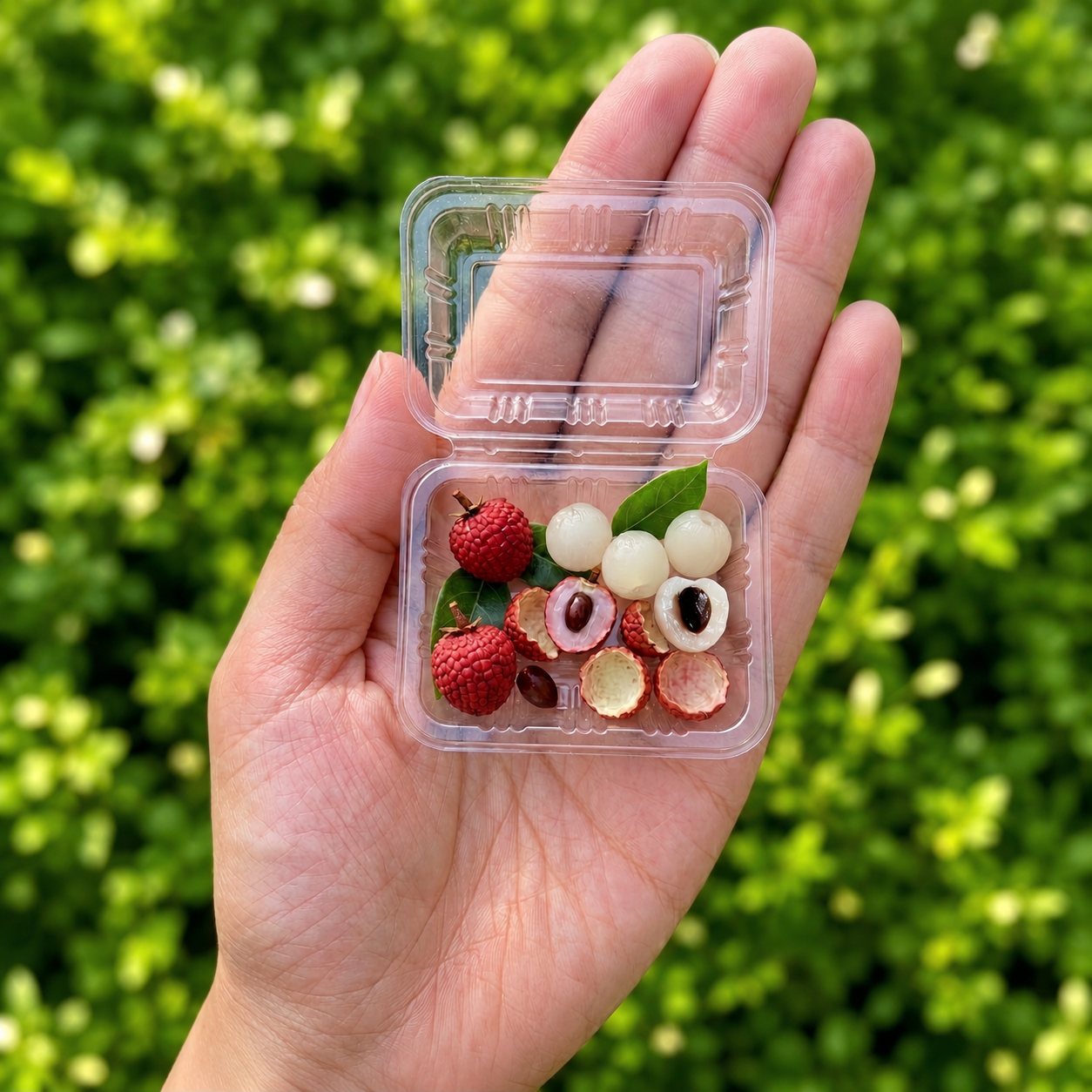 15Pcs Miniature Lychee Set – Hand-Sculpted 1:12 Scale Dollhouse Lychees with Bumpy Red Shell, Translucent White Flesh and Dark Seed, Realistic Tropical Fruit Miniatures for Dioramas & Polymer Clay Art