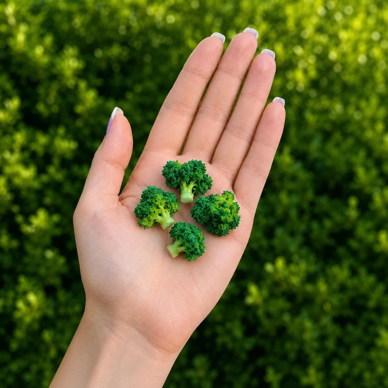 4Pcs Miniature Broccoli Set – Hand-Sculpted 1:6 Scale Broccoli Florets, Realistic Tiny Green Vegetable for Blythe & Barbie Dollhouse Kitchens, Dinner Plate & Stir-Fry Dioramas, Resin Jewelry & Polymer Clay Food
