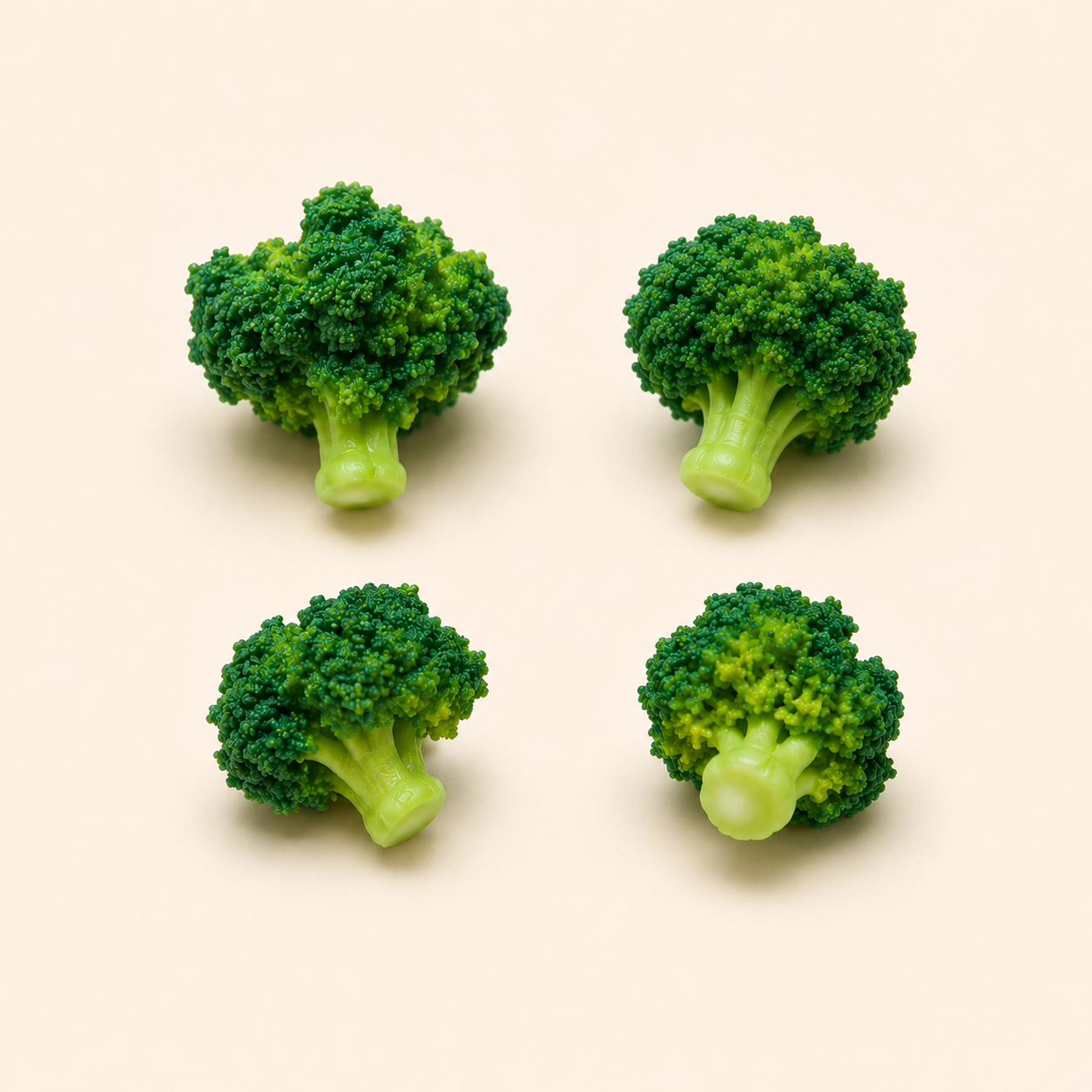 4Pcs Miniature Broccoli Set – Hand-Sculpted 1:6 Scale Broccoli Florets, Realistic Tiny Green Vegetable for Blythe & Barbie Dollhouse Kitchens, Dinner Plate & Stir-Fry Dioramas, Resin Jewelry & Polymer Clay Food