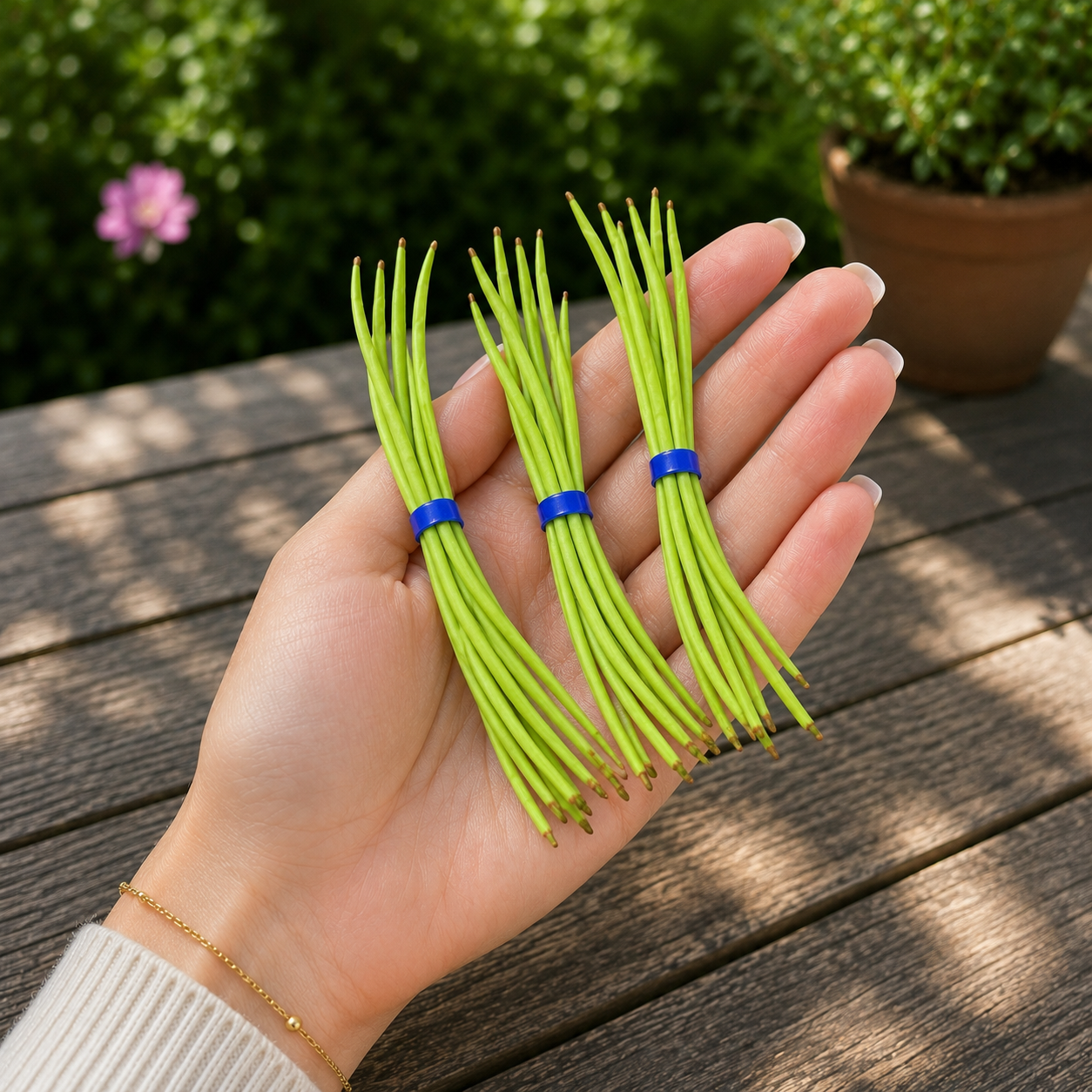 1:6 Scale Miniature Green Bean Sprout Bunch Set – Dollhouse Realistic Mung Bean Sprouts Bundle, Handmade Polymer Clay Asian Market Vegetable for Blythe BJD Diorama