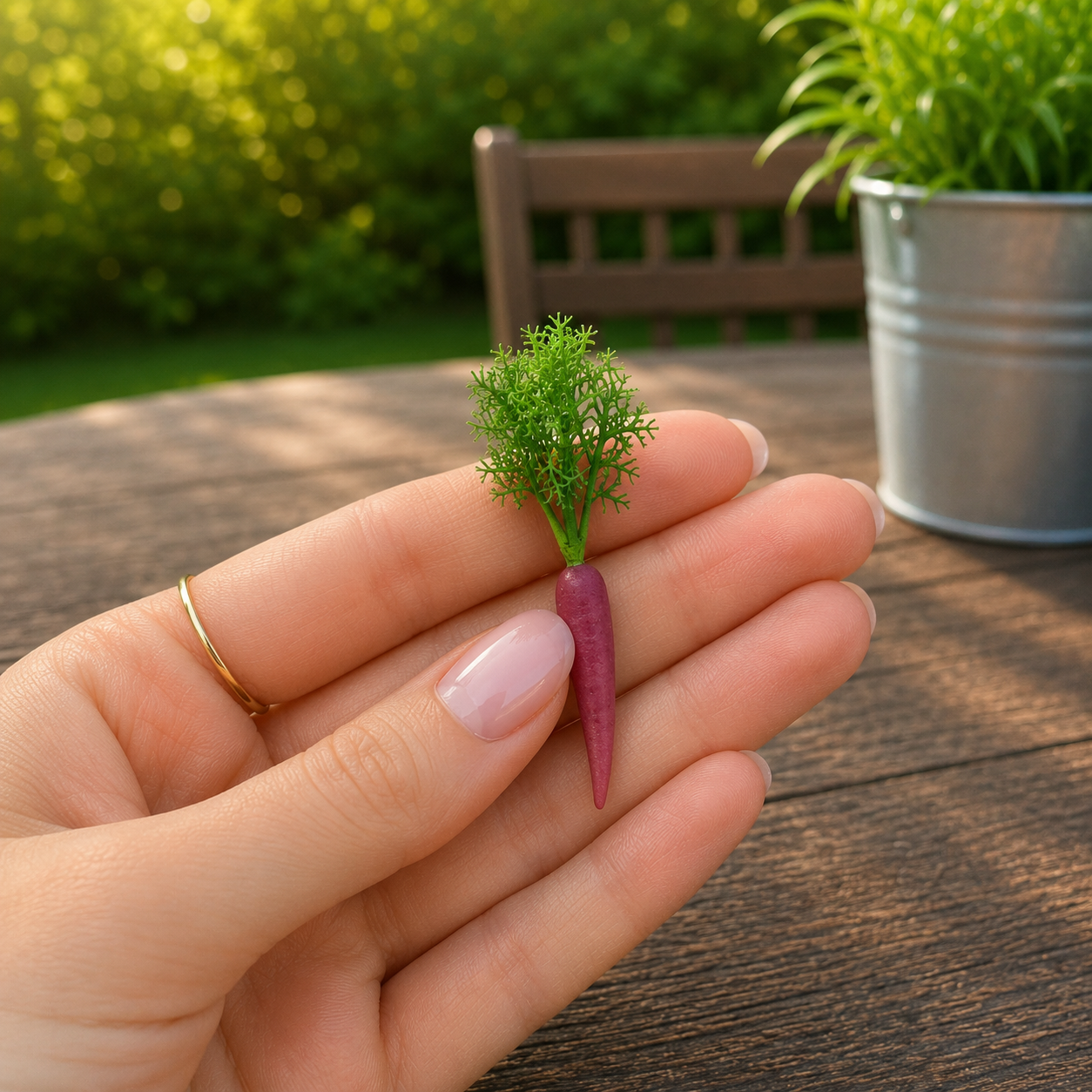 1:6 Scale Miniature Carrot Set – Dollhouse Realistic Orange & Purple Heirloom Carrot with Green Tops, Handmade Polymer Clay Garden Vegetable for Blythe BJD Diorama