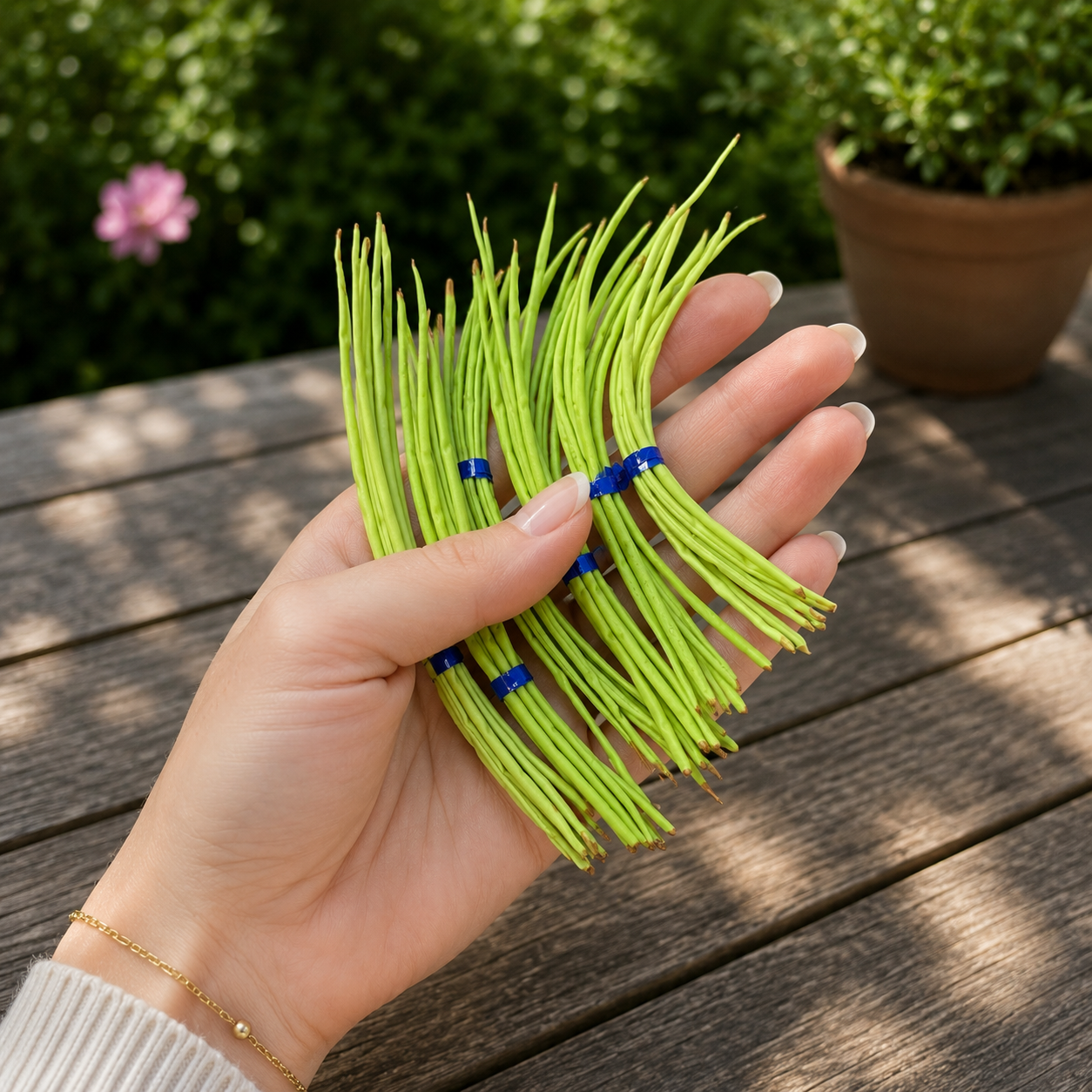 1:6 Scale Miniature Green Bean Sprout Bunch Set – Dollhouse Realistic Mung Bean Sprouts Bundle, Handmade Polymer Clay Asian Market Vegetable for Blythe BJD Diorama