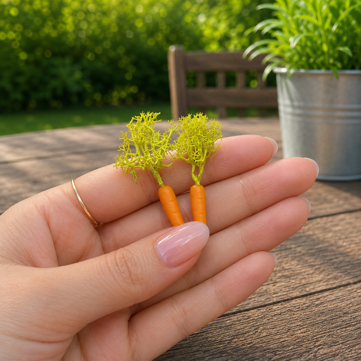 1:6 Scale Miniature Carrot Set – Dollhouse Realistic Orange & Purple Heirloom Carrot with Green Tops, Handmade Polymer Clay Garden Vegetable for Blythe BJD Diorama