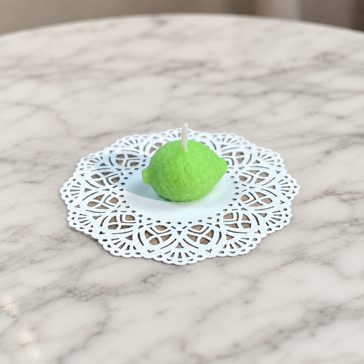 FDMINI Mini Lemon & Lime Candles – Set of 2 Handmade Miniature Fruit Candles for 1:6 1:8 1:12 Scale Dollhouse, BJD & Blythe Scenes