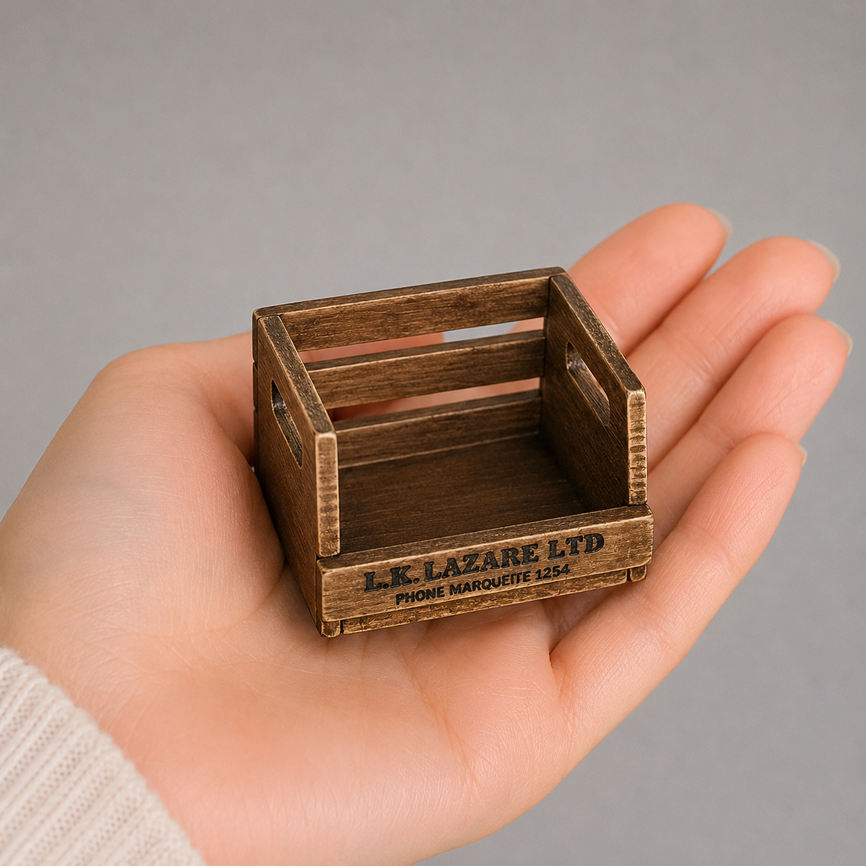 FDMINI Mini Vintage Wooden Storage Set – 4-Piece Handmade Miniature Shelf, Crate & Divided Box in Rustic Brown for 1:6 1:8 Scale Dollhouse, BJD & Blythe