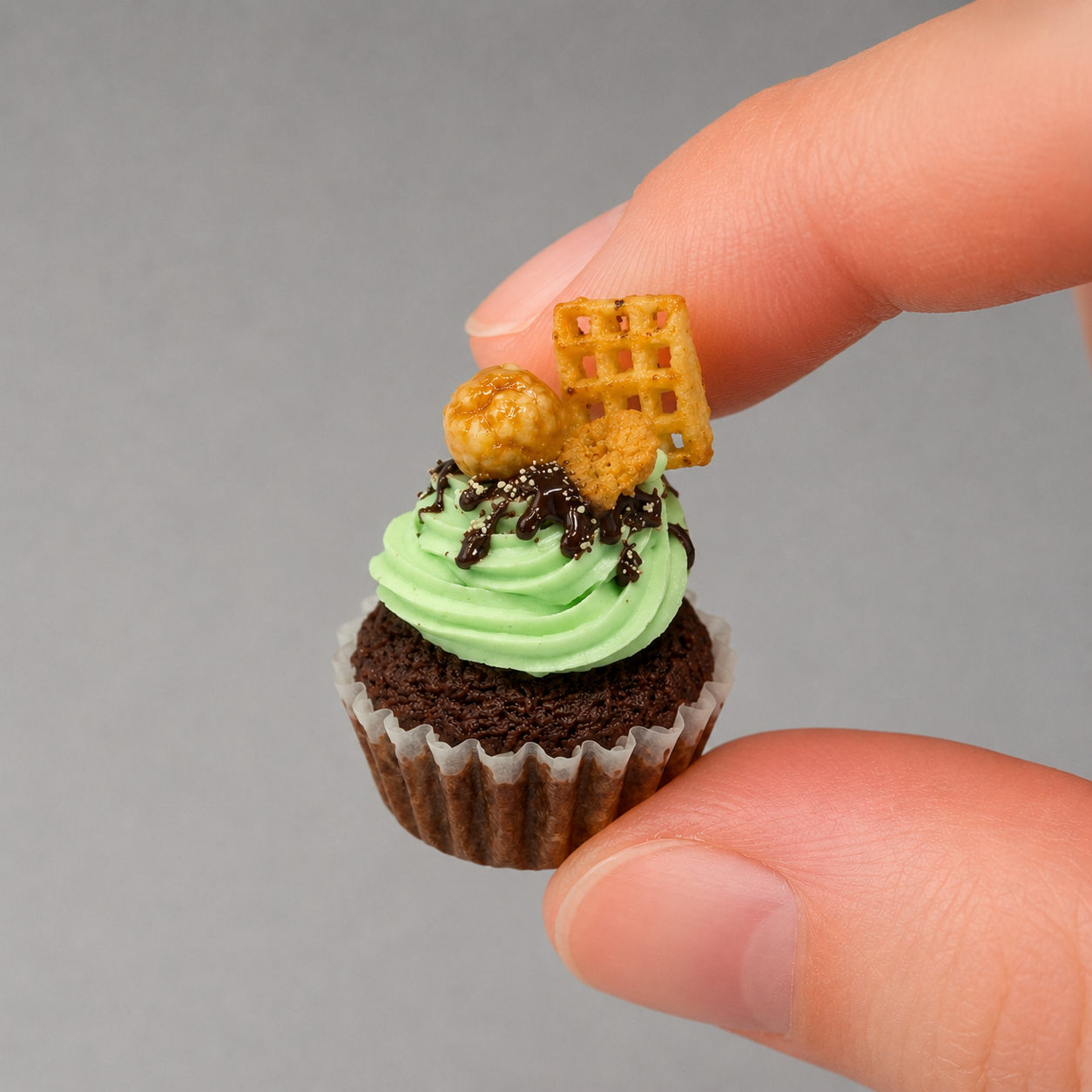 1:6 Scale Miniature Mint & Tropical Fruit Dessert Set – Dollhouse Fig Tart, Grape Parfait, Mint Jelly Plate & Chocolate Mint Cupcake, Handmade Polymer Clay Café Food for Blythe BJD Diorama