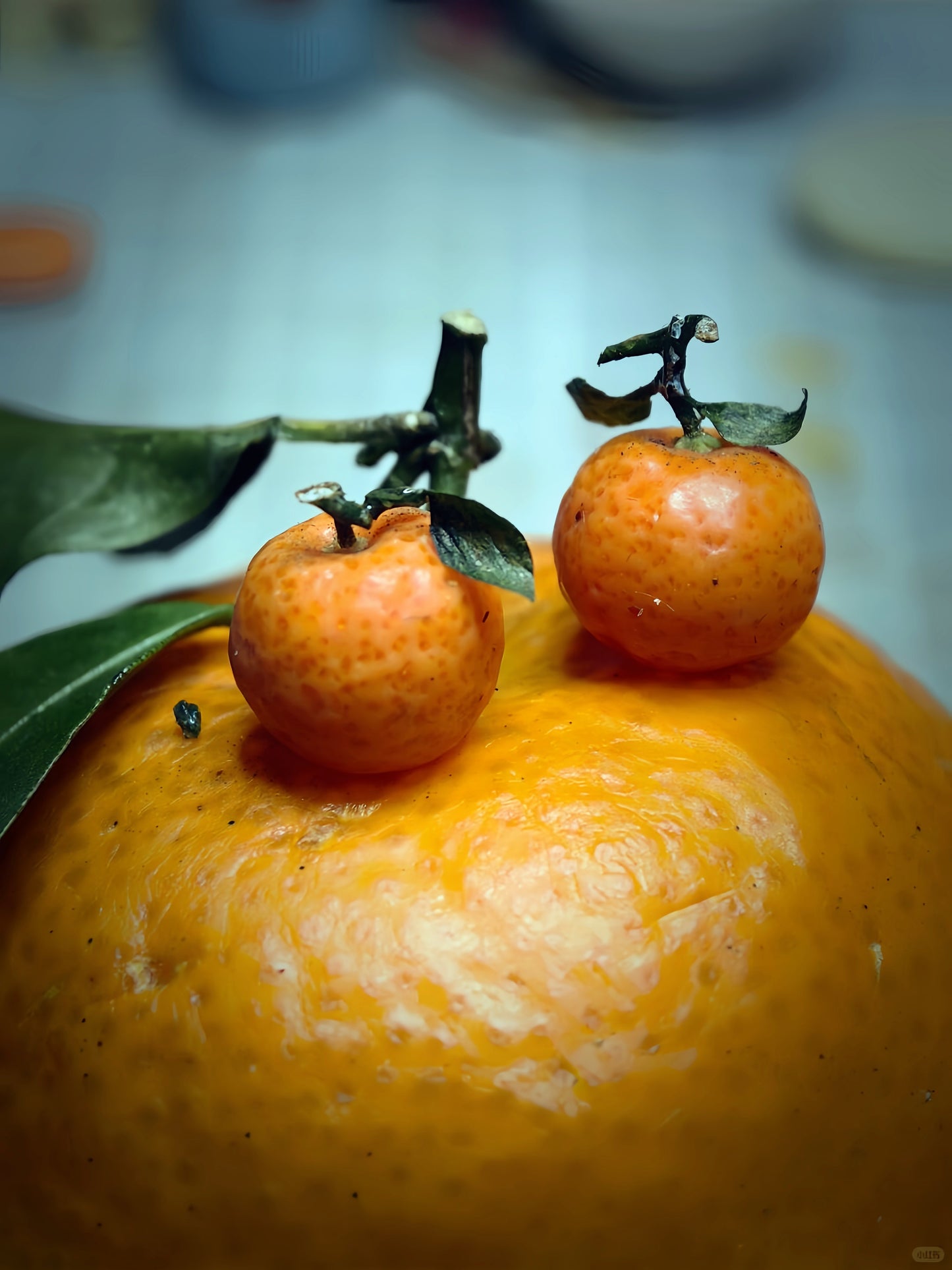 8Pcs Miniature Mandarin Orange Set – Hand-Sculpted 1:6 Scale Dollhouse Tangerines with Leaves, Realistic Tiny Citrus for Blythe & Barbie Dioramas, Lunar New Year Decor, Resin Jewelry & Polymer Clay Food Miniatures