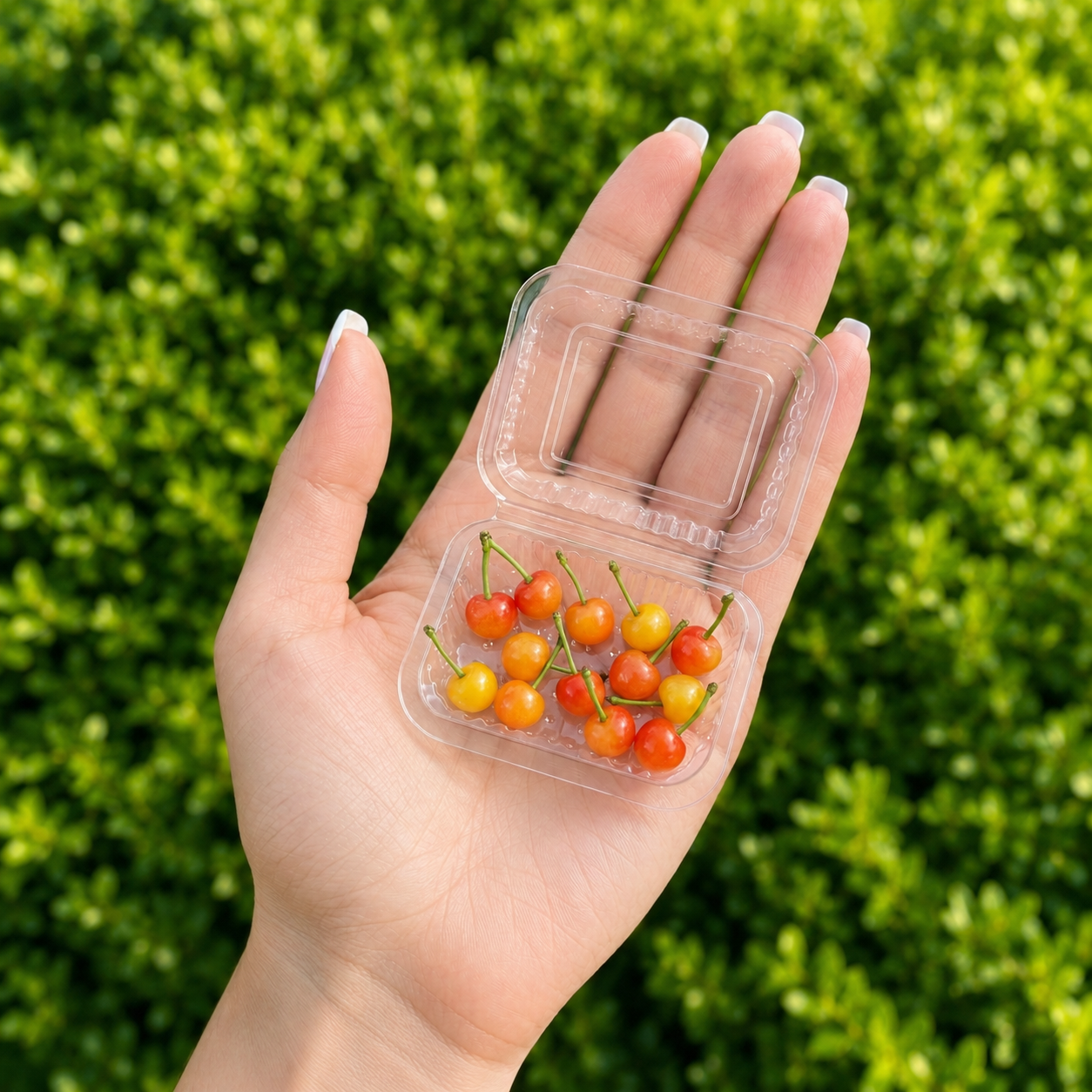 13Pcs Miniature Rainier Cherries – Hand-Sculpted 1:12 Scale Dollhouse Cherries with Yellow-to-Red Gradient and Real Green Stems, Realistic Tiny Fruit for Dioramas, Resin Jewelry & Polymer Clay Food Miniatures