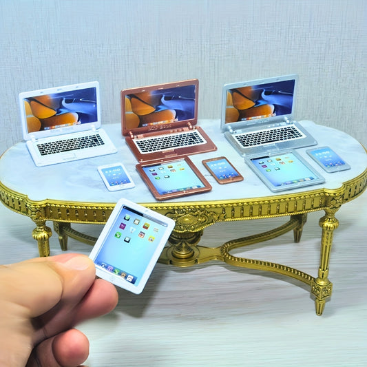 1:6 Mini Smartphone, Tablet & The Notebook Set - Metallic Electronics Models for BJD/Blythe | Realistic Dollhouse Props, Photography Accessories, Spring Break Essentials & Easter Basket Stuffers