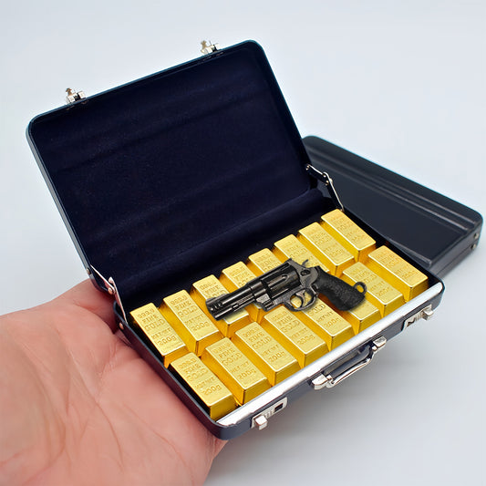 Premium 1:6 Scale Miniature Collector's Briefcase Set - Vintage-Inspired Display Case with Antique Treasure Replicas, Authentic Collectibles & Decorative Accents for Adult Enthusiasts