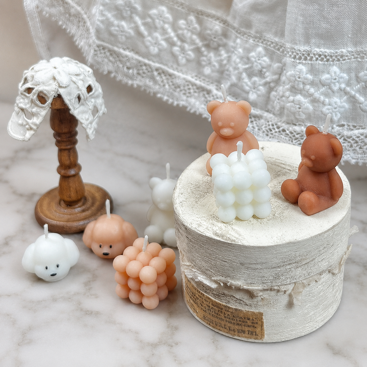 FDMINI Mini Puppy Candles – Set of 3 Cute Handmade Miniature Dog Candles for 1:6 1:8 1:12 Scale Dollhouse, BJD & Blythe Scenes