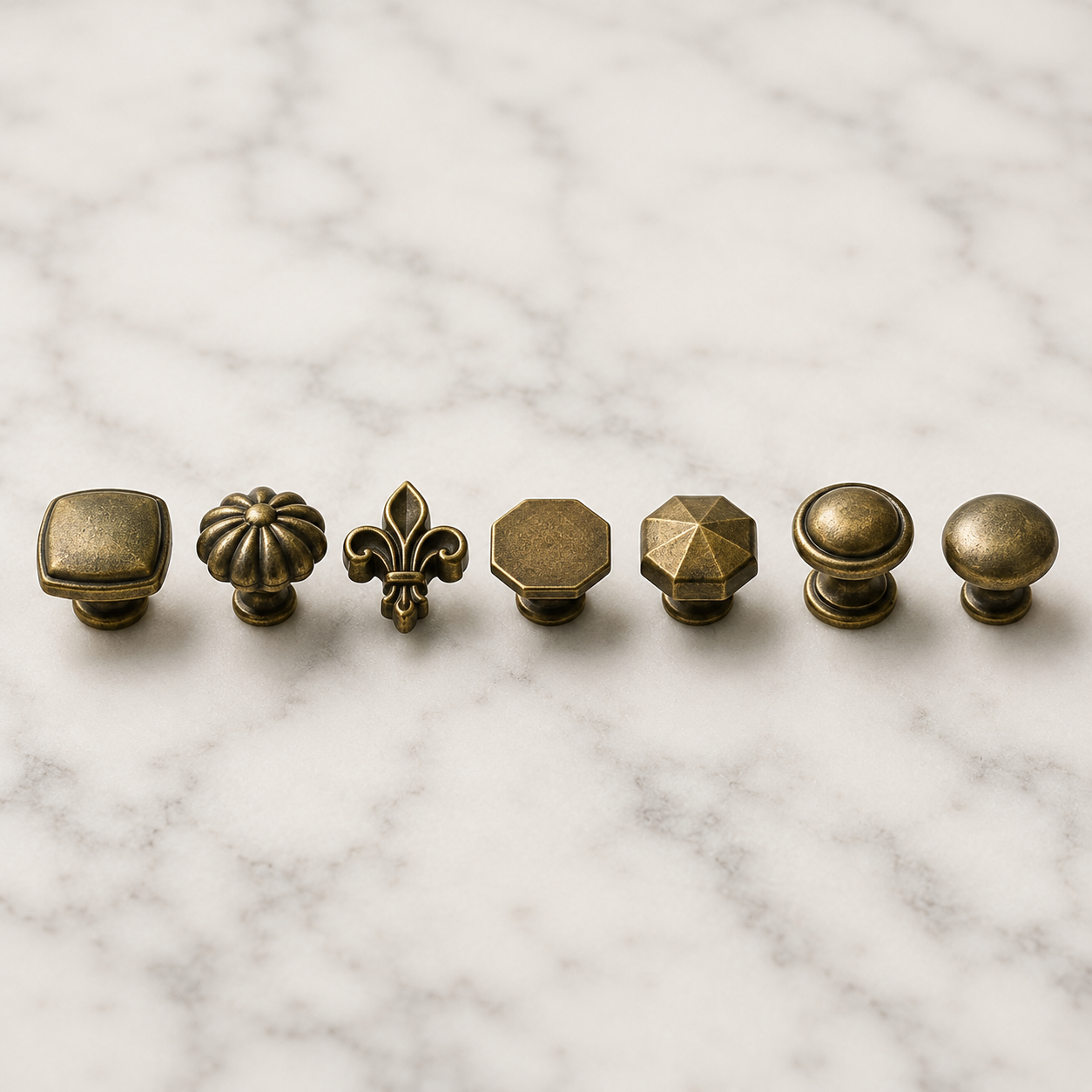 FDMINI Mini Cabinet Knob Set – 7 Styles Miniature Dollhouse Drawer Handles for 1:6 & 1:12 Furniture DIY (Black / Gold / Bronze / Copper, or Full 28-pc Set)
