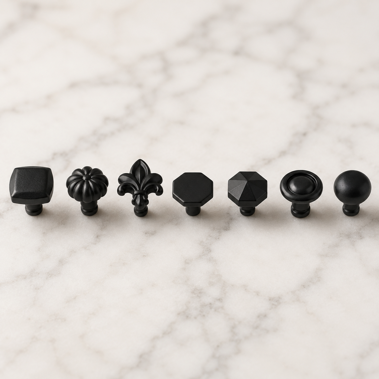 FDMINI Mini Cabinet Knob Set – 7 Styles Miniature Dollhouse Drawer Handles for 1:6 & 1:12 Furniture DIY (Black / Gold / Bronze / Copper, or Full 28-pc Set)