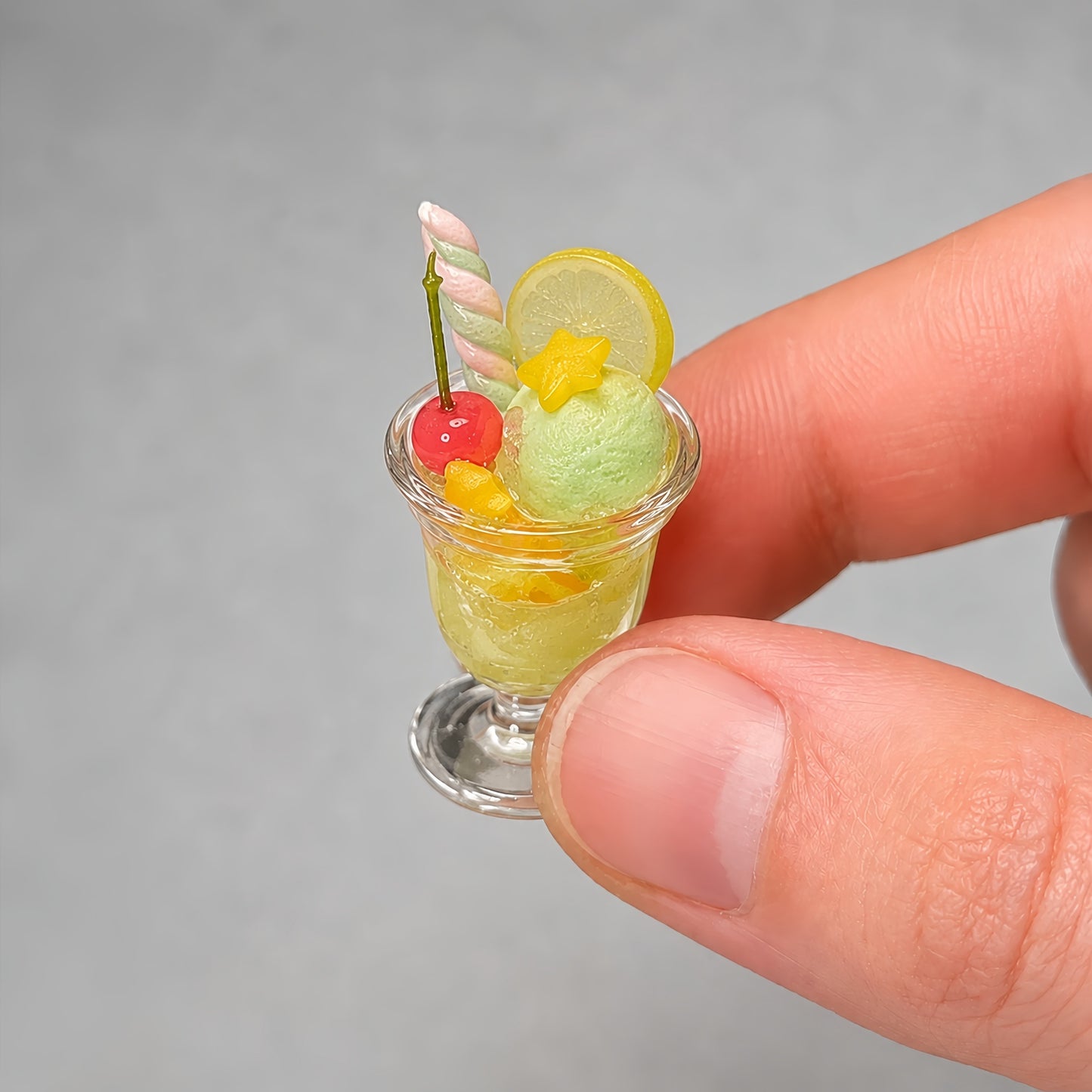 1:6 Scale Miniature Lemon Citrus Café Collection – 12 Styles Dollhouse Soda Cup, Melon Parfait, Cream Cake & Ice Cream Set, Handmade Polymer Clay Kawaii Summer Food for Blythe BJD Diorama | Pick Your Style