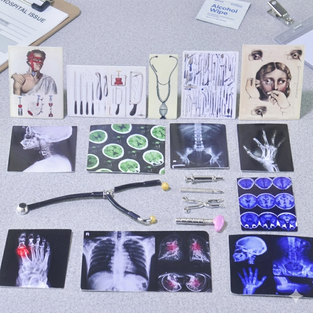 Medical Posters & Instruments Set — 62pcs