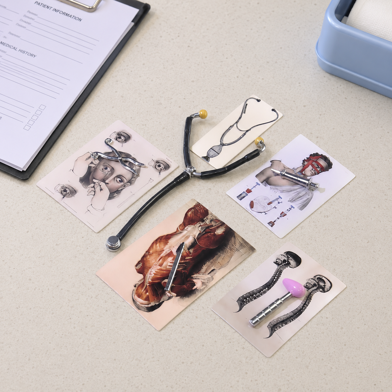 Medical Posters & Instruments Set — 62pcs