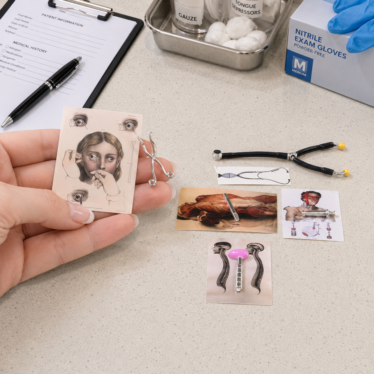 Medical Posters & Instruments Set — 62pcs