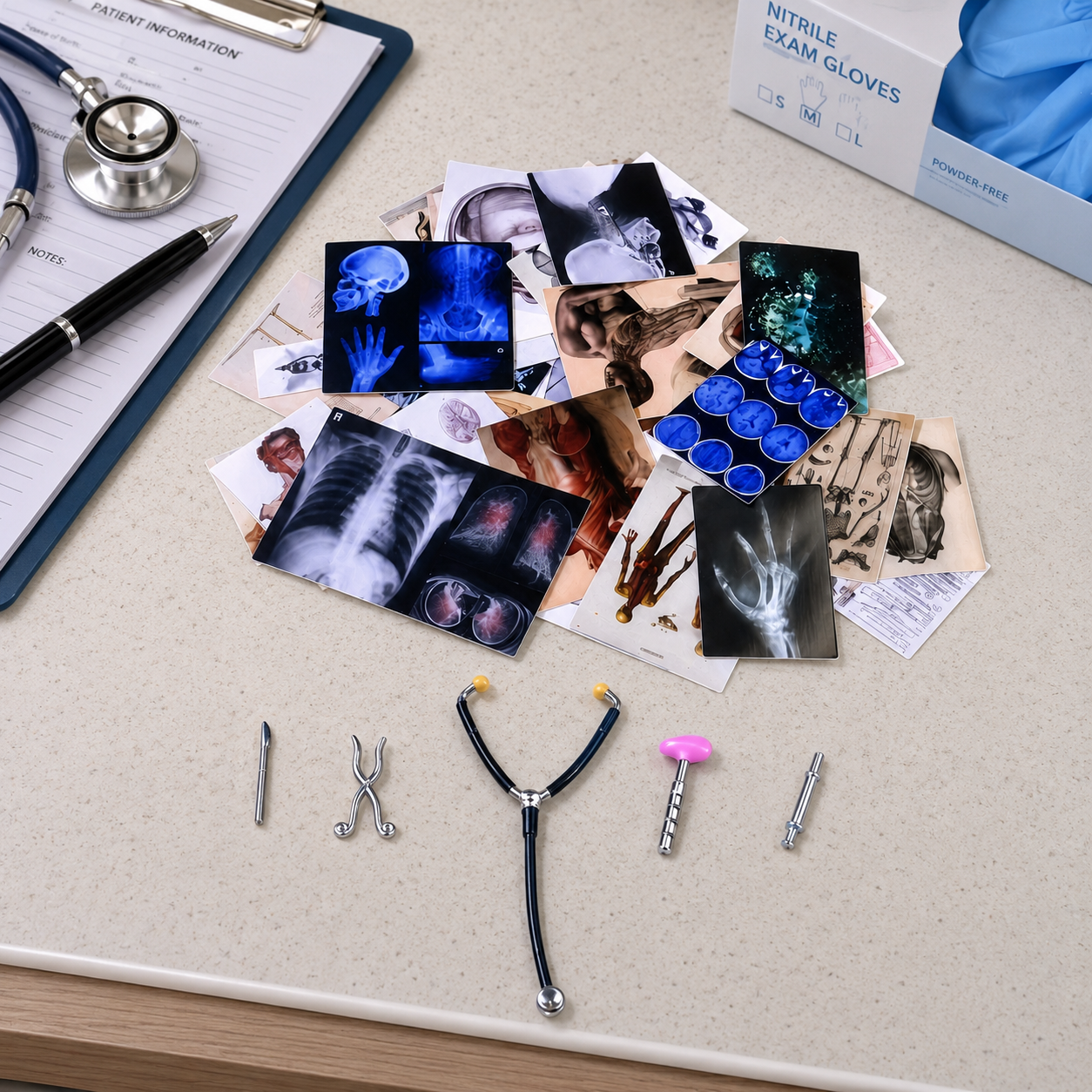 Medical Posters & Instruments Set — 62pcs