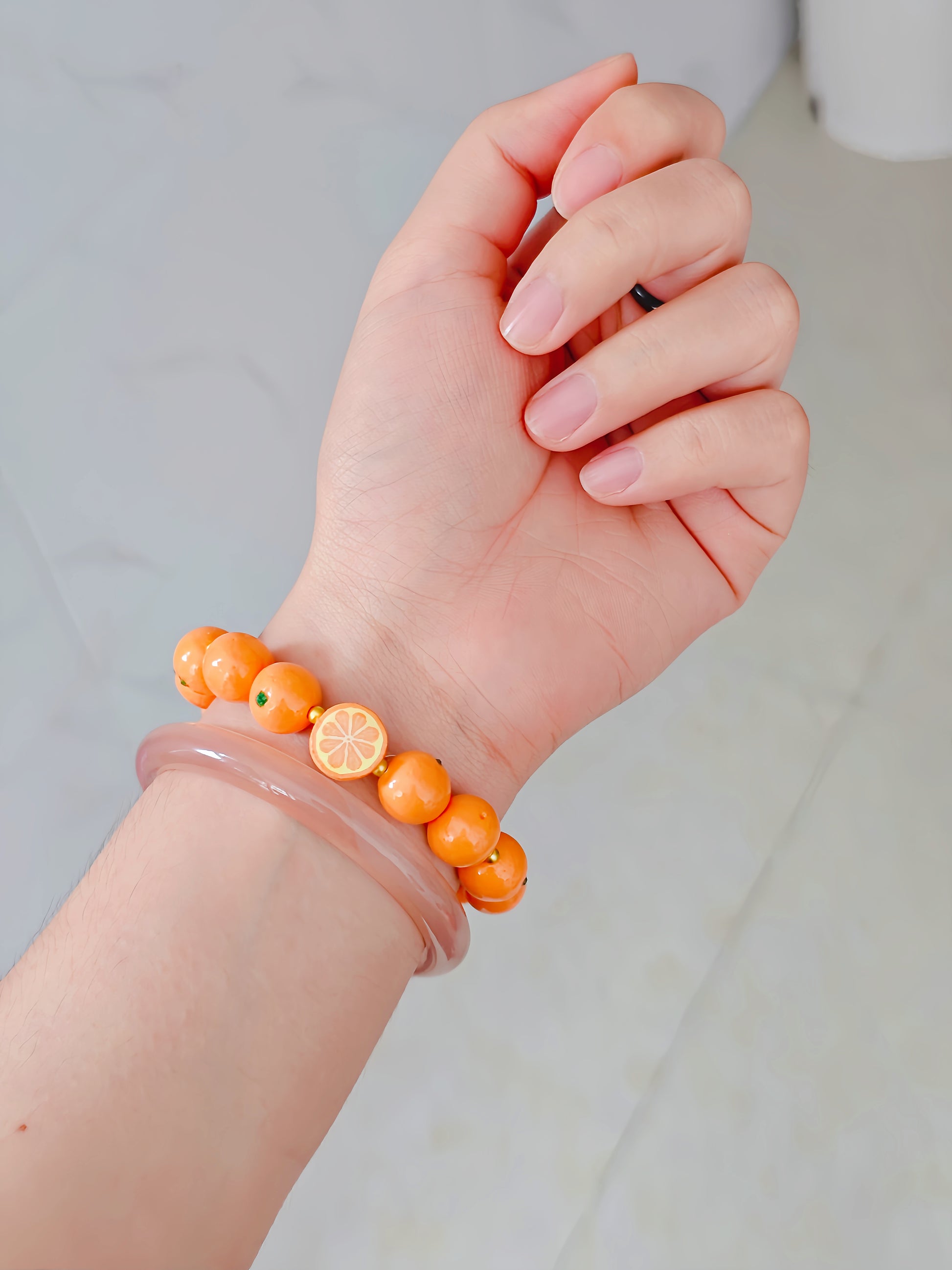 miniature orange slice charm bracelet fdmini
