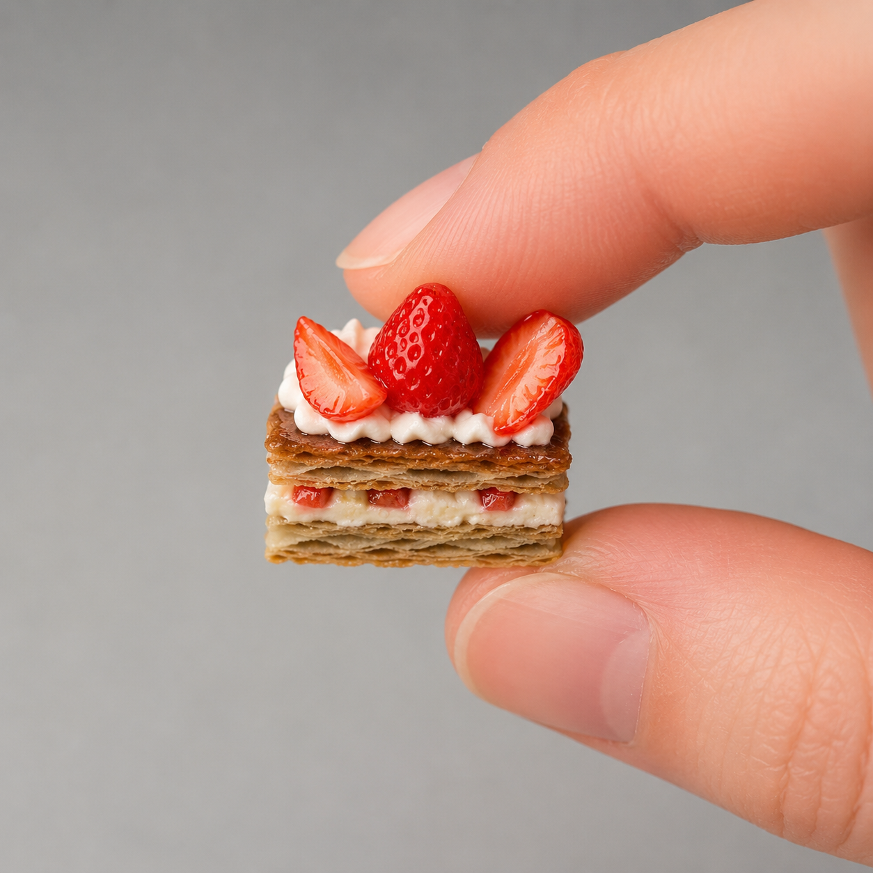1:6 Scale Miniature Strawberry Berry Summer Café Collection – 9 Styles Dollhouse Strawberry Parfait, Fruit Platter, Mille-Feuille & Caramel Pudding Cup, Handmade Polymer Clay Kawaii Food for Blythe BJD Diorama