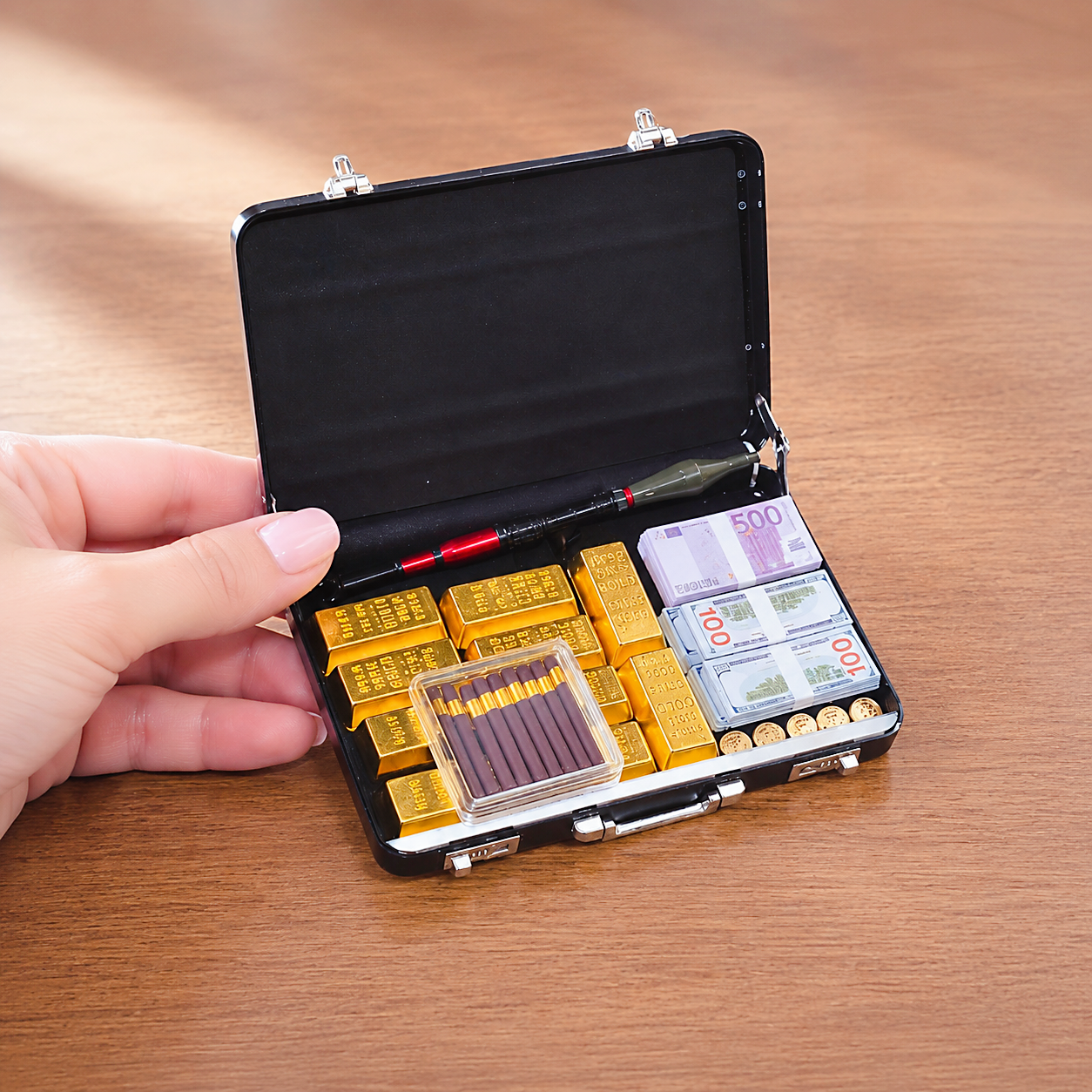 Black Briefcase Heist Set — 1:6 Scale