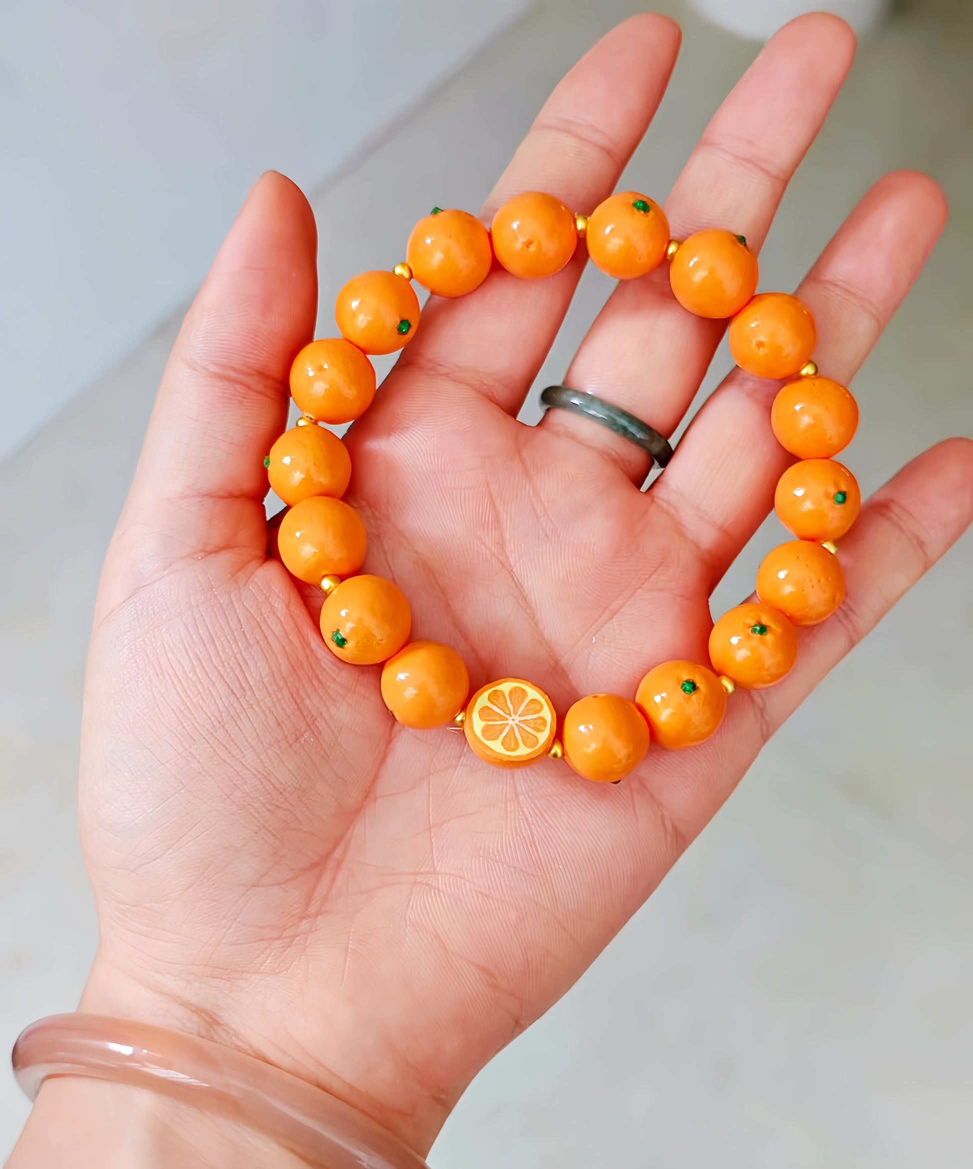 artisan orange jewelry bracelet fdmini