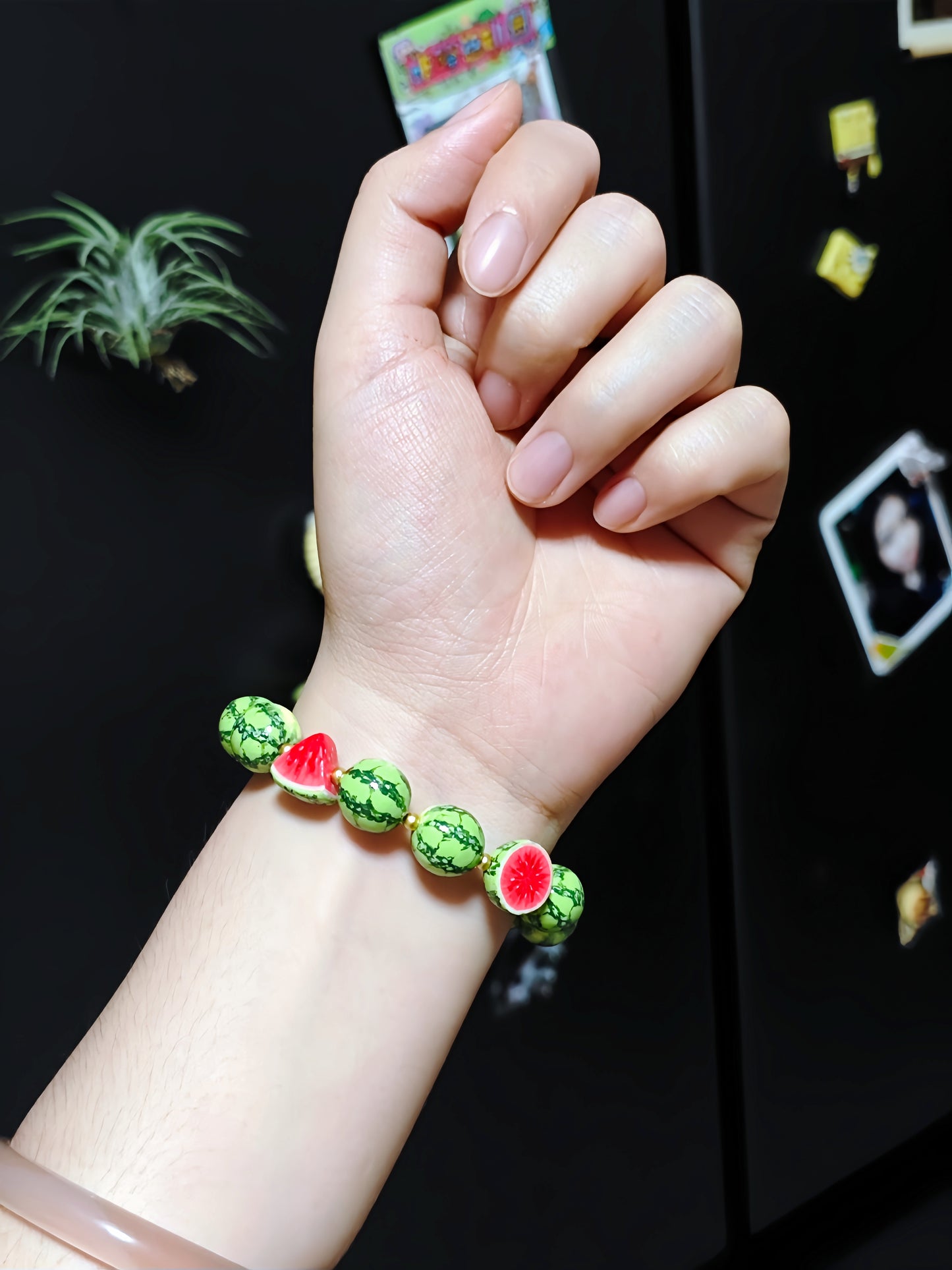 realistic watermelon fruit bracelet handmade polymer clay fdmini

