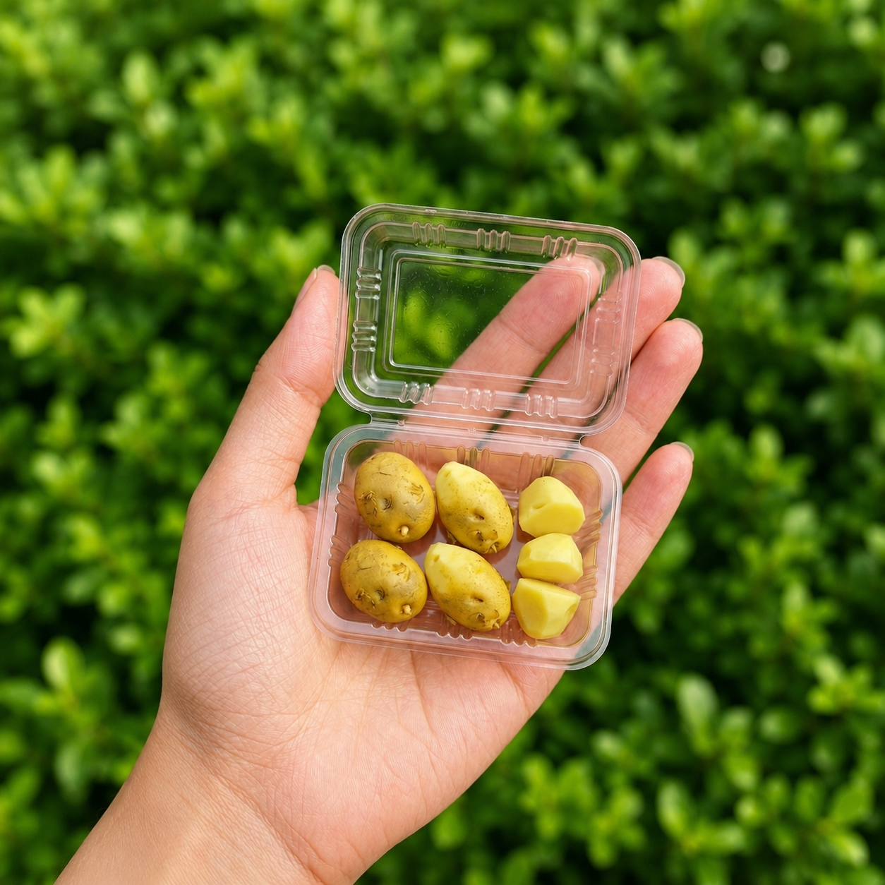 7Pcs Miniature Potato Set – Hand-Sculpted 1:6 Scale Dollhouse Potatoes with Skin-On, Peeled and Cut Pieces, Realistic Tiny Vegetables for Blythe & Barbie Kitchen Dioramas & Polymer Clay Food Miniatures