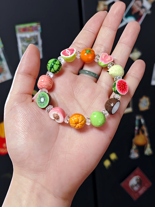 handmade polymer clay summer fruit charm bracelet fdmini