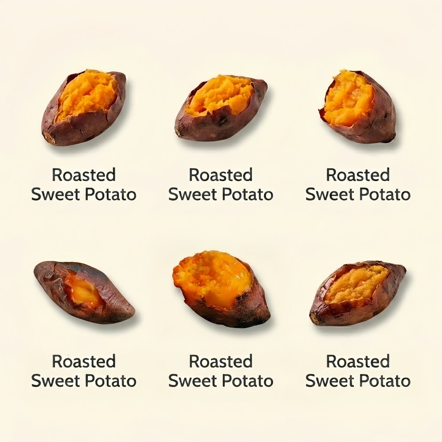 6Pcs Miniature Roasted Sweet Potato Set – Hand-Sculpted 1:6 Scale Dollhouse Baked Sweet Potatoes with Caramelized Skin and Golden Honey Flesh, Realistic Tiny Street Food for Blythe & Barbie Dioramas, Resin Jewelry & Polymer Clay Food Miniatures