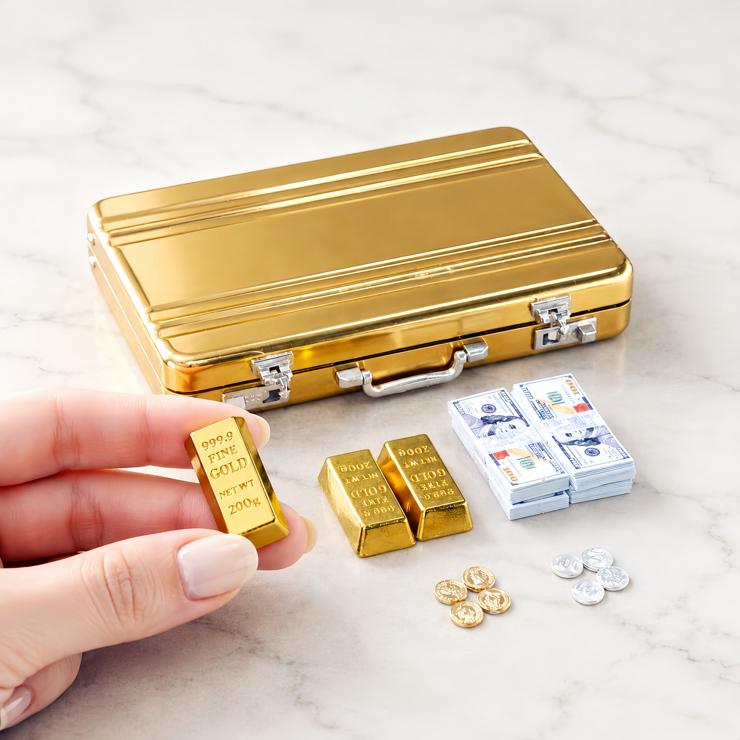Gold Briefcase Money Set — 30pcs