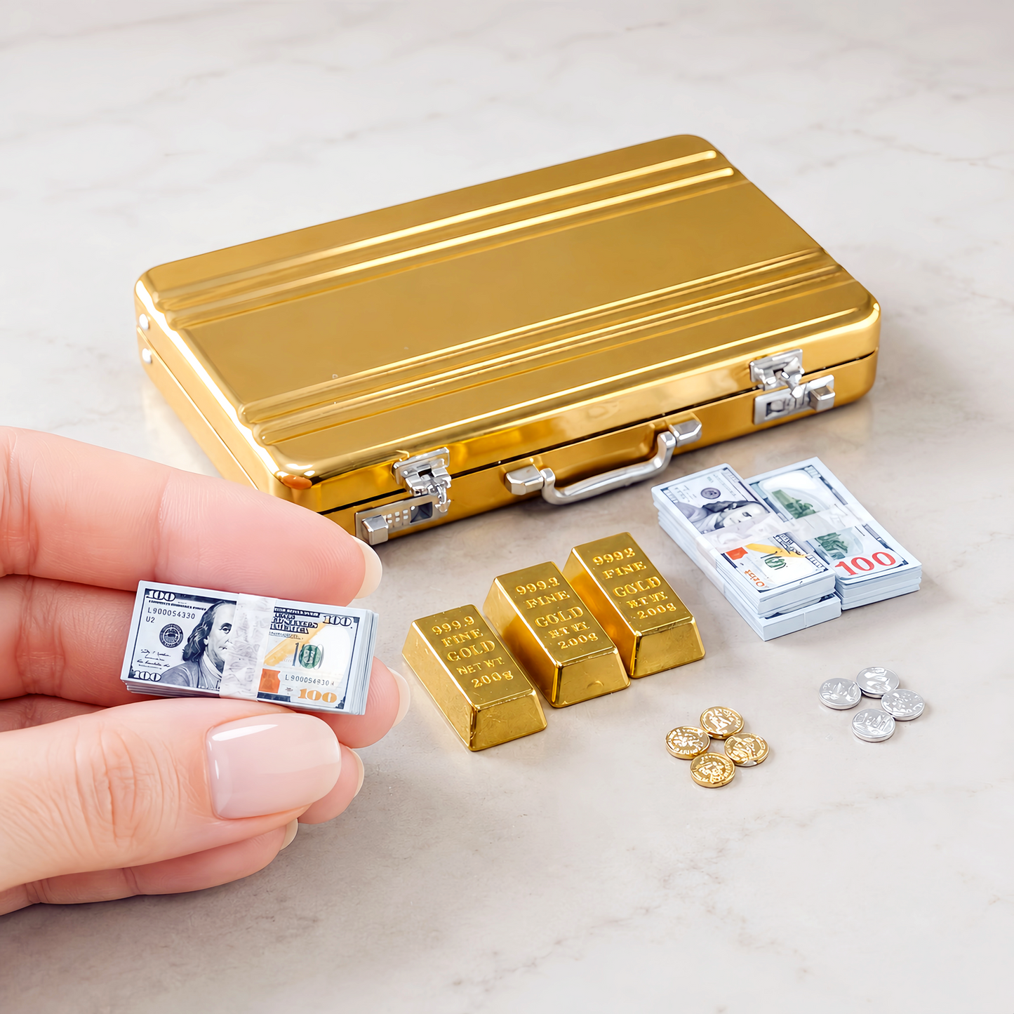 Gold Briefcase Money Set — 30pcs