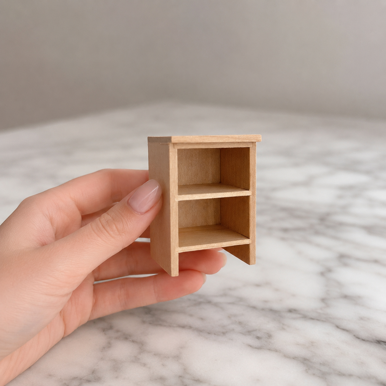FDMINI Mini DIY Unfinished Wood Bookshelves – Paintable Miniature Bookcase, Corner Shelf & Hutch for 1:12 Scale Dollhouse, OB11 & BJD (7 Styles)