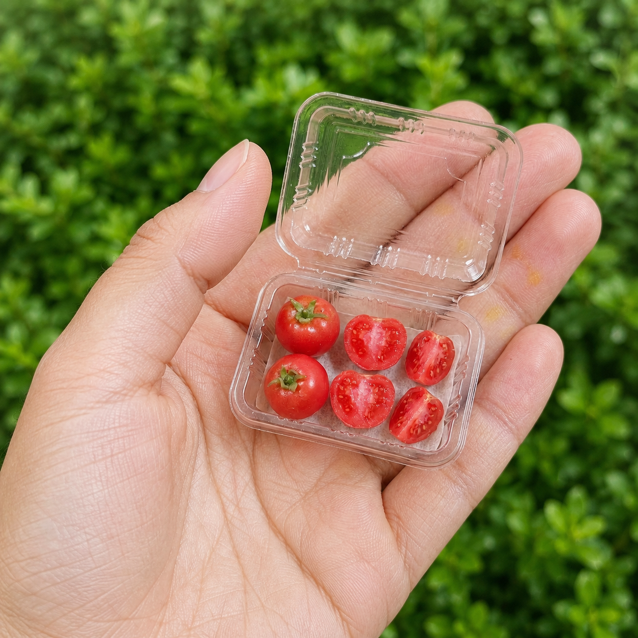 6Pcs Miniature Cherry Tomato Set – Hand-Sculpted 1:12 Scale Dollhouse Tomatoes with Halved Cross-Section, Translucent Pulp and Tiny Seeds, Realistic Produce for Italian Kitchen Dioramas, Salad Scenes & Polymer Clay Food Miniatures