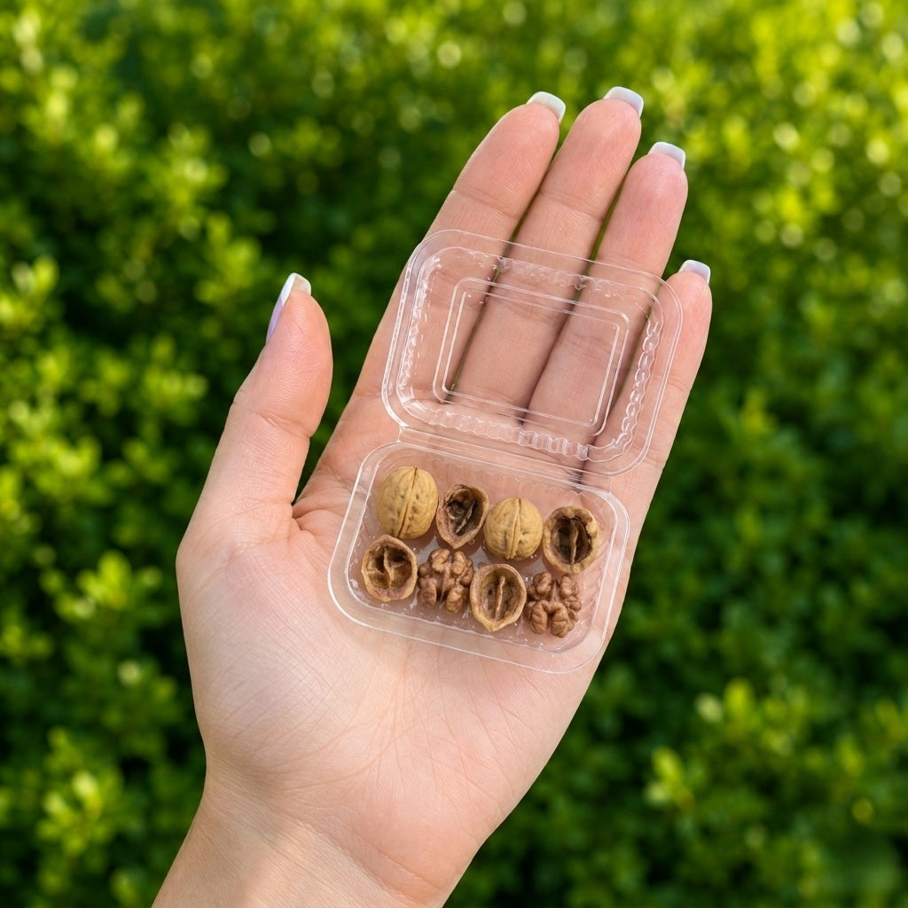 8Pcs Miniature Walnut Set – Hand-Sculpted 1:6 Scale Dollhouse Walnuts with Shell, Half-Cracked and Loose Nutmeat, Realistic Tiny Nuts for Dioramas, Resin Jewelry & Polymer Clay Food Miniatures
