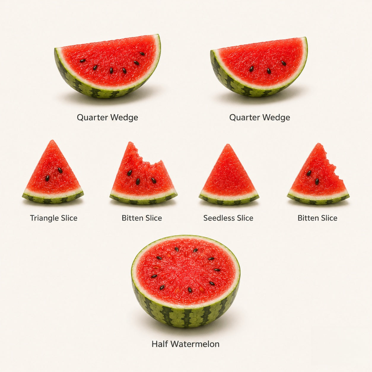 7Pcs Miniature Watermelon Set – Hand-Sculpted 1:6 Scale Watermelon, Whole/Halved/Sliced/Bitten, Realistic Summer Fruit for Blythe & Barbie Dioramas, Resin Jewelry & Polymer Clay Miniatures