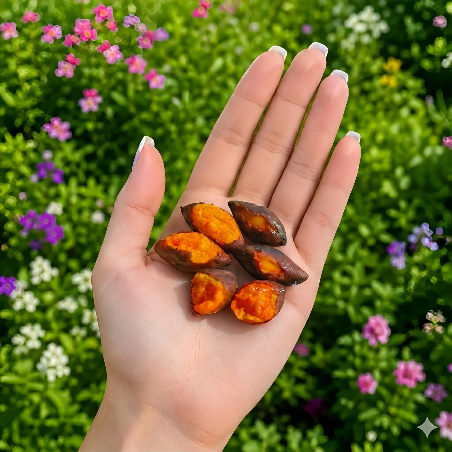 6Pcs Miniature Roasted Sweet Potato Set – Hand-Sculpted 1:6 Scale Dollhouse Baked Sweet Potatoes with Caramelized Skin and Golden Honey Flesh, Realistic Tiny Street Food for Blythe & Barbie Dioramas, Resin Jewelry & Polymer Clay Food Miniatures