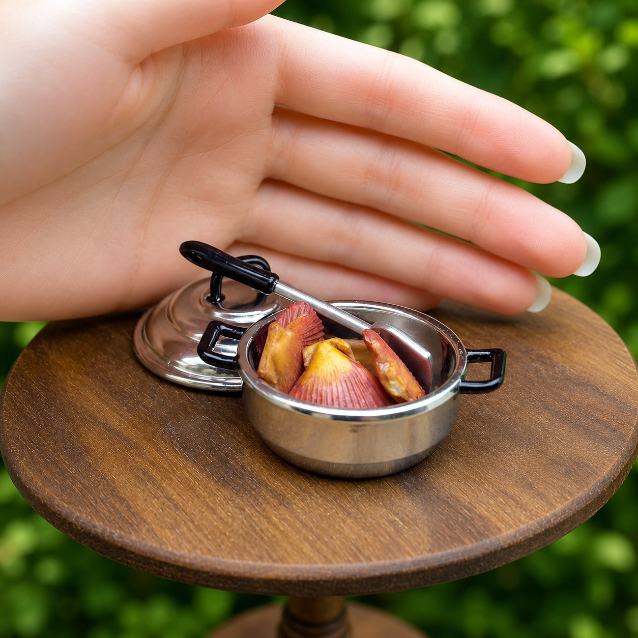 Miniature Scallops - Hand-Sculpted 1:6 Scale Scallops in the Shell with Ribbed Texture, Realistic Seafood Dollhouse Food for Blythe & Barbie Kitchen Dioramas, Resin Jewelry & Polymer Clay Food