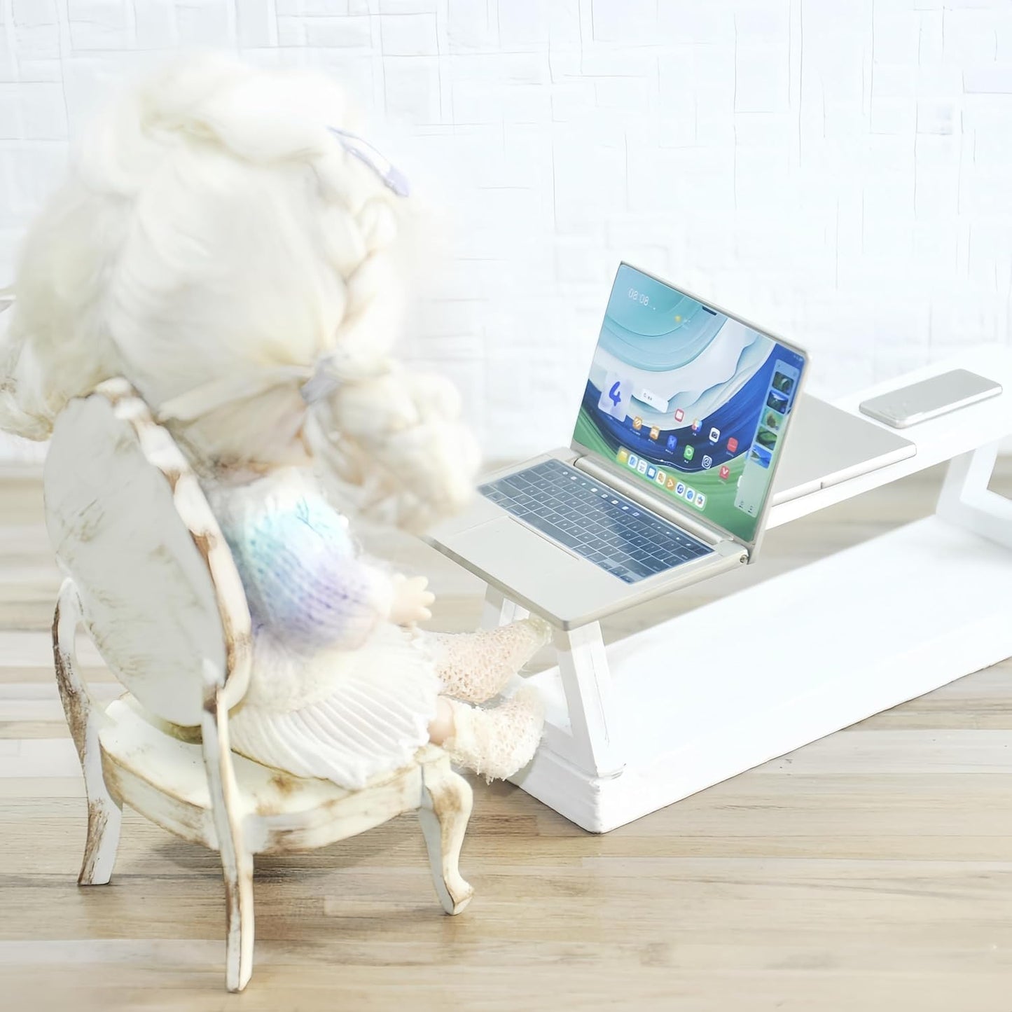 Dollhouse Decoration Miniature Accessories Dollhouse Worlds Smallest Computer Laptop Tablet Phone Simulation Accessories for Doll 1:6 1:12 Miniatures Play Set