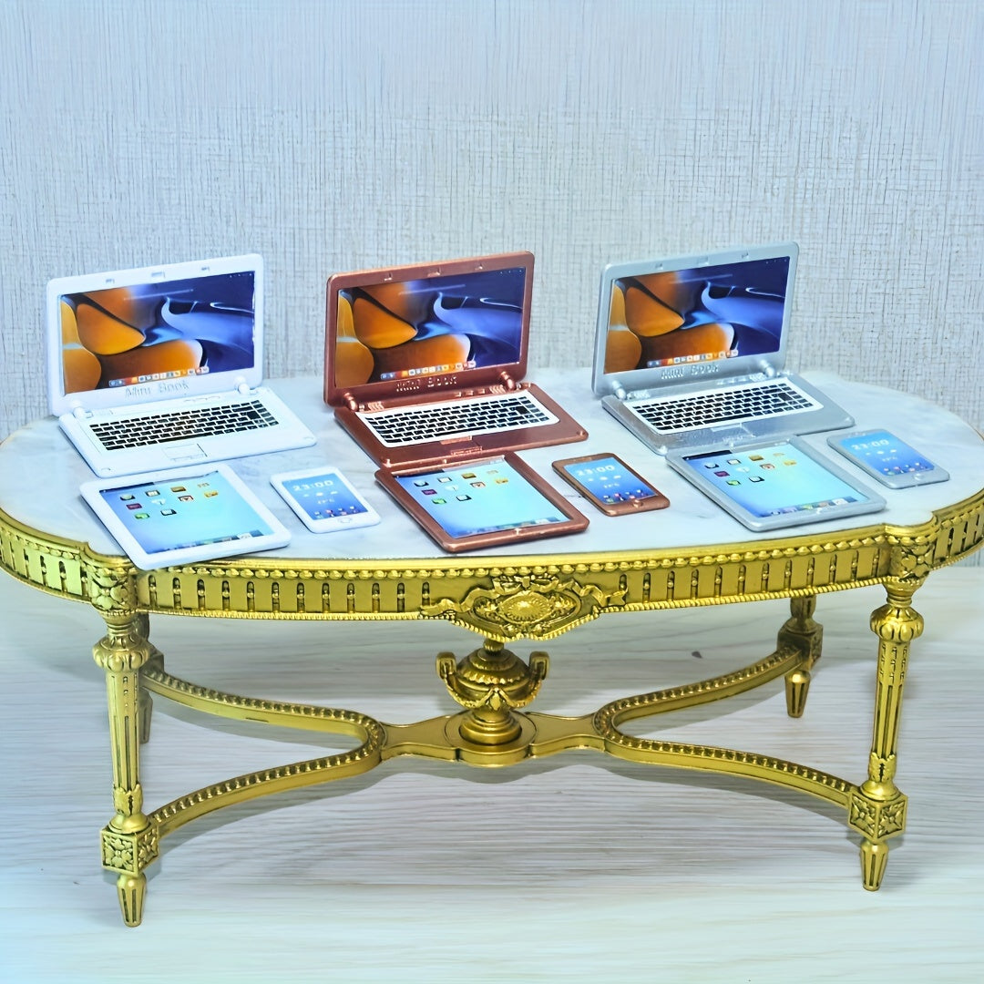 1:6 Mini Smartphone, Tablet & The Notebook Set - Metallic Electronics Models for BJD/Blythe | Realistic Dollhouse Props, Photography Accessories, Spring Break Essentials & Easter Basket Stuffers