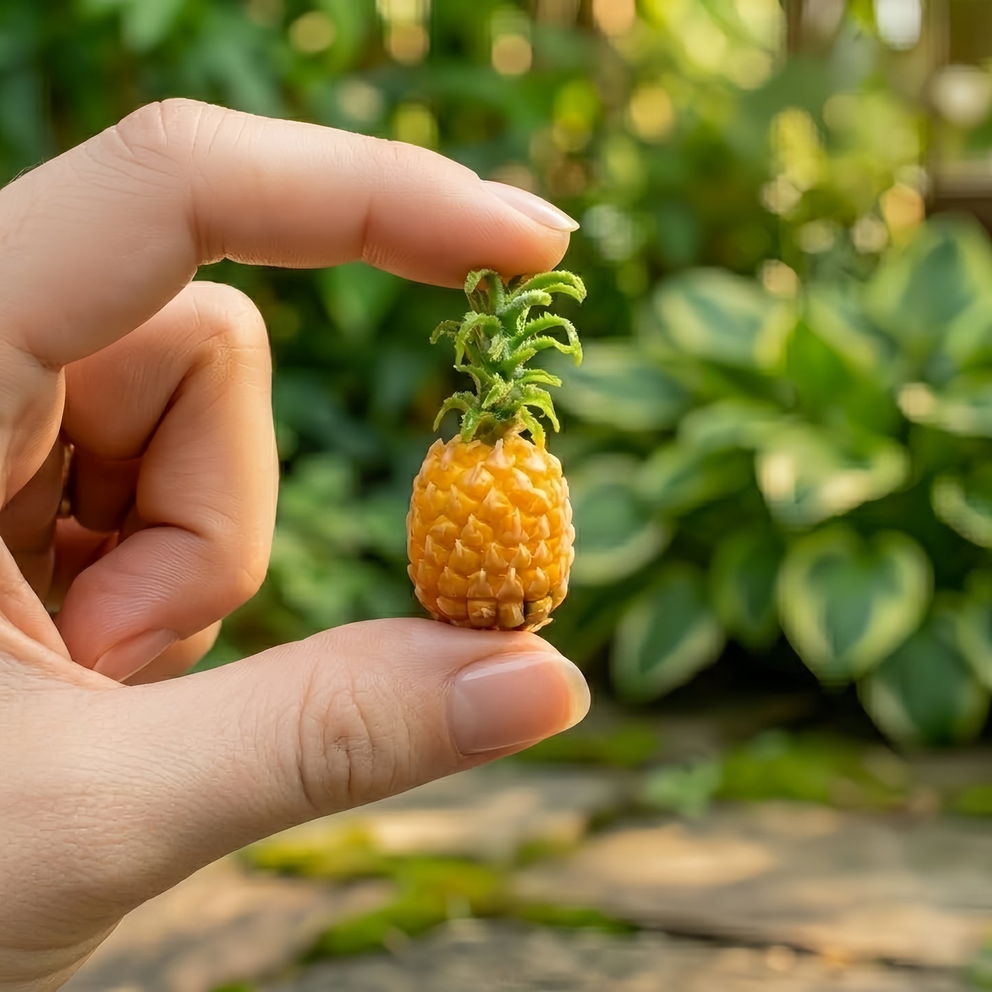 Miniature Pineapple - Hand-Sculpted 1:6 Scale Whole Pineapple with Textured Rind & Spiky Crown, Realistic Tropical Dollhouse Fruit for Blythe & Barbie Dioramas, Resin Jewelry & Polymer Clay Food